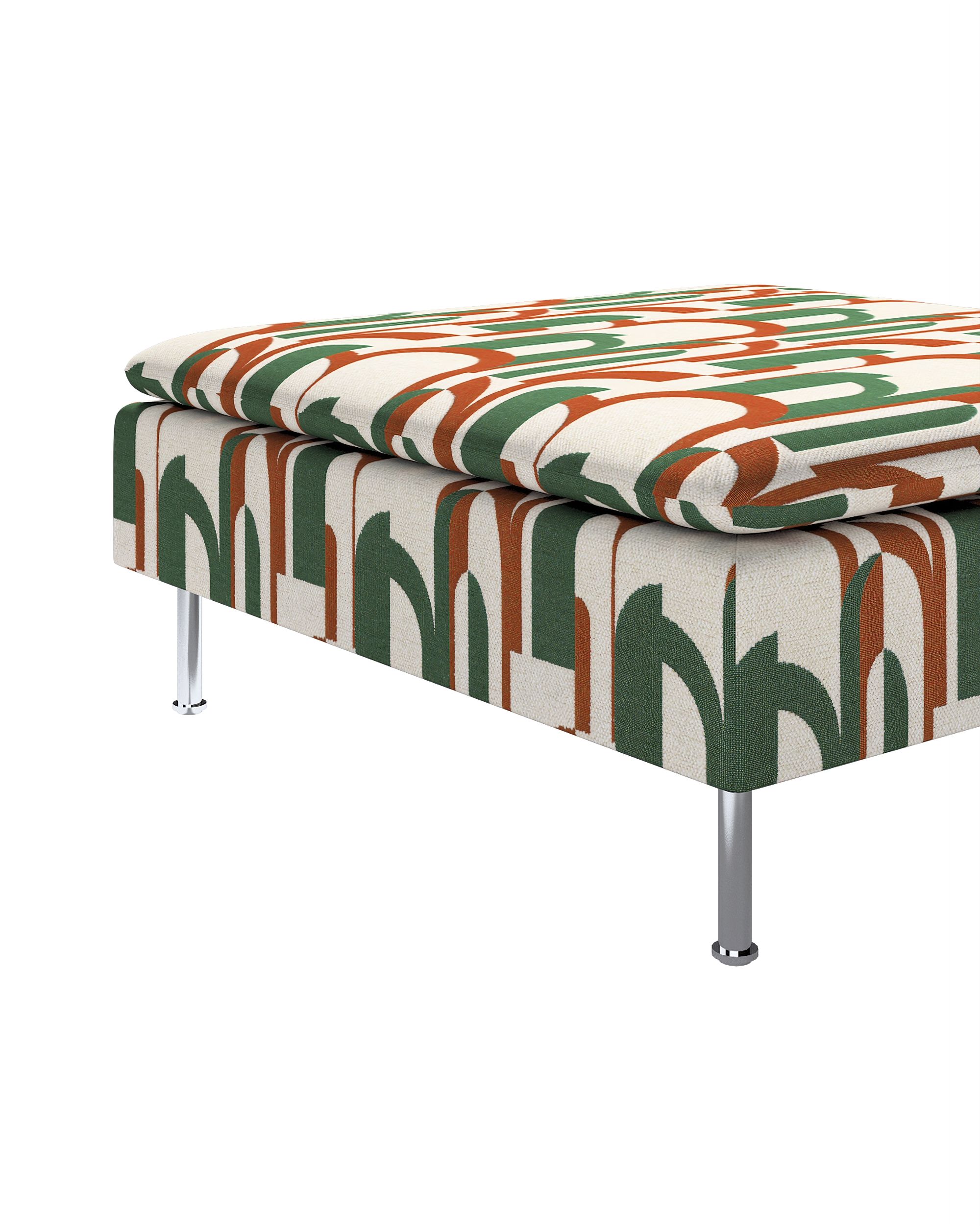 Söderhamn footstool cover colour green fabric structured, patterned (hover)