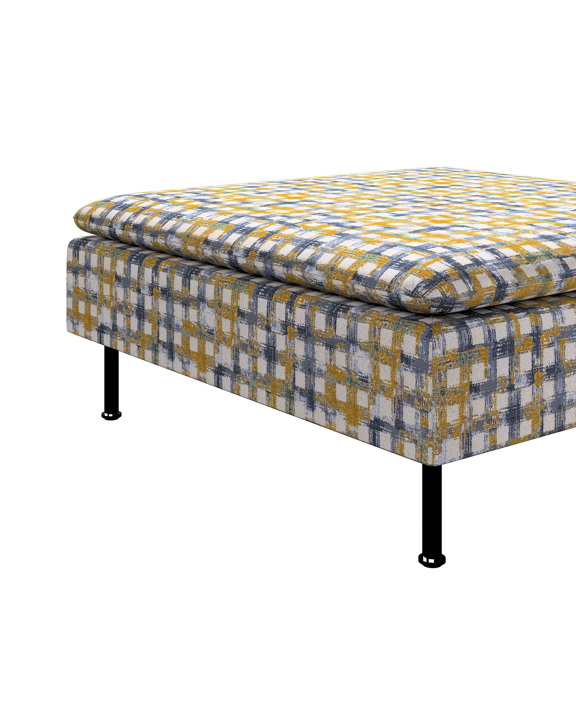 Söderhamn footstool cover colour blue fabric structured, patterned (hover)