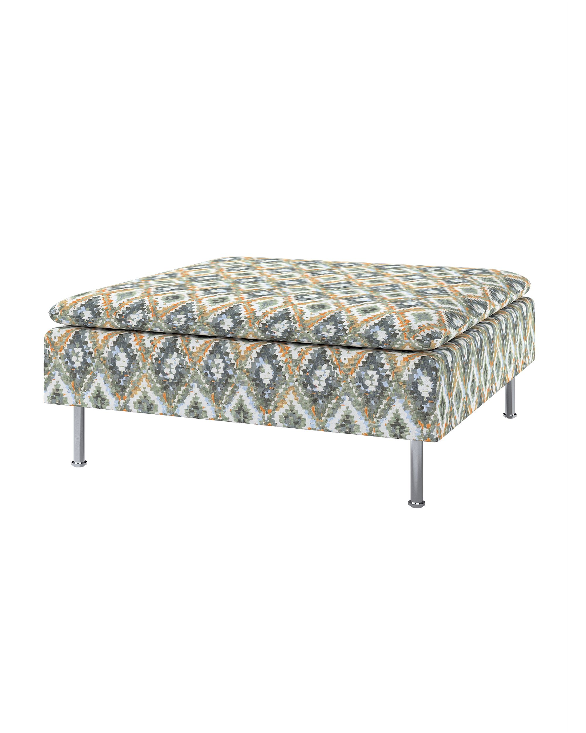 Söderhamn footstool cover colour blue fabric structured, patterned
