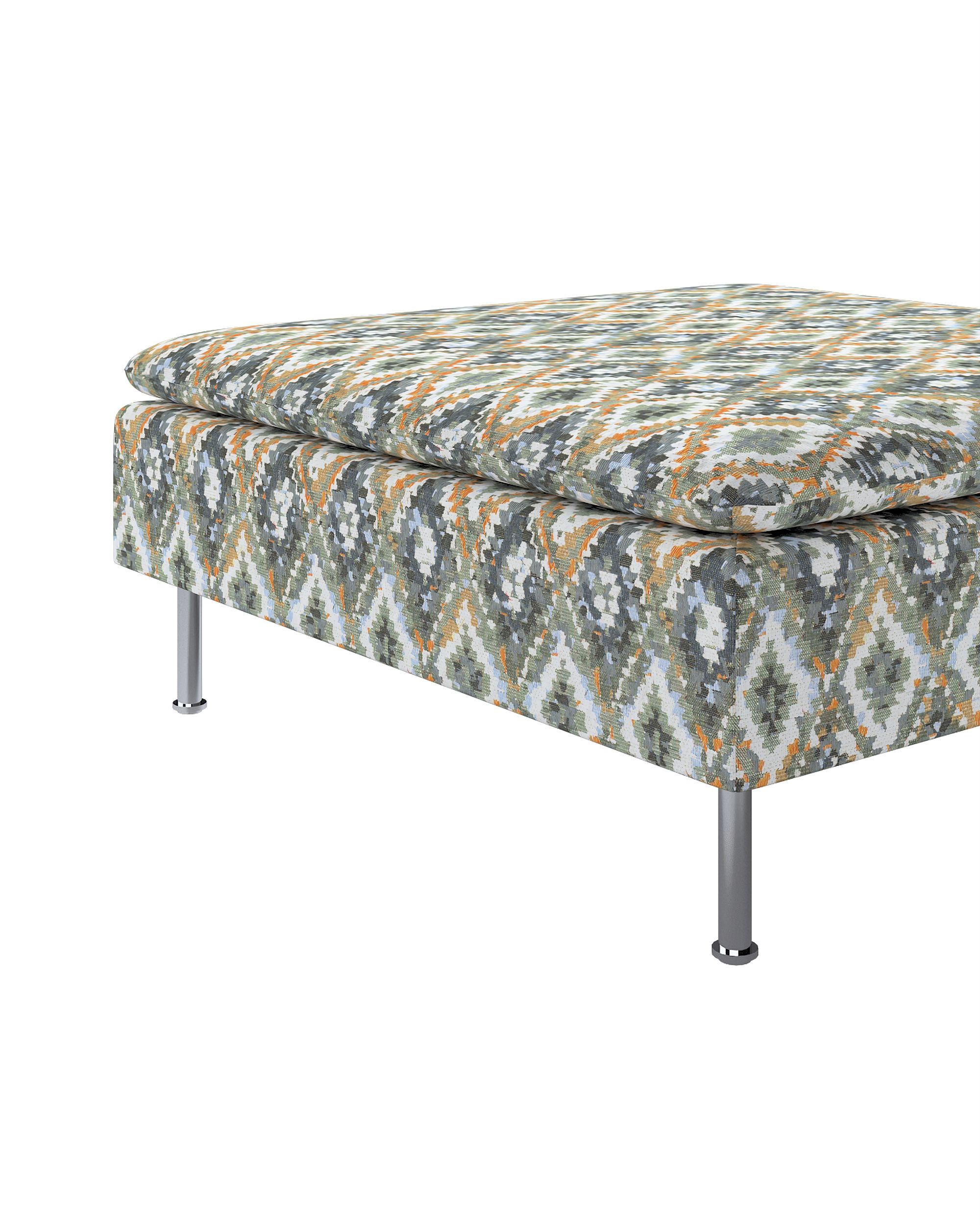 Söderhamn footstool cover colour blue fabric structured, patterned (hover)