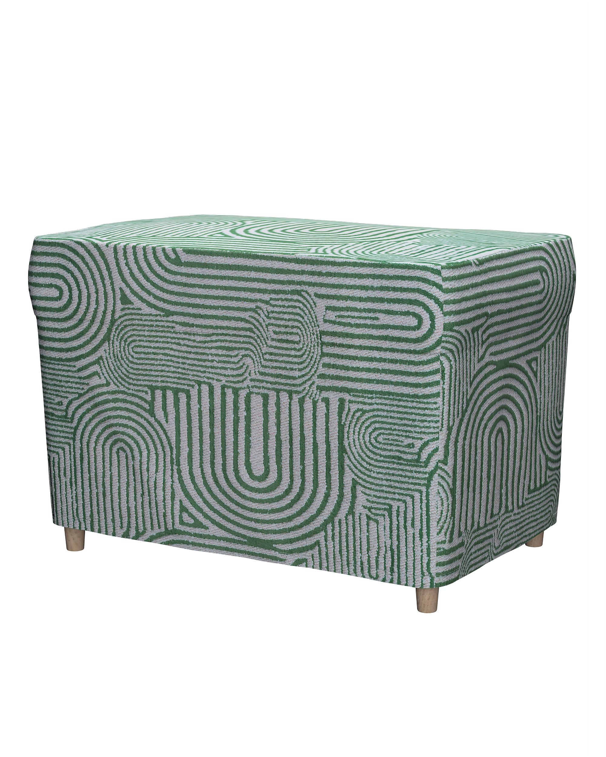 Strandmon footstool cover colour green fabric structured, patterned