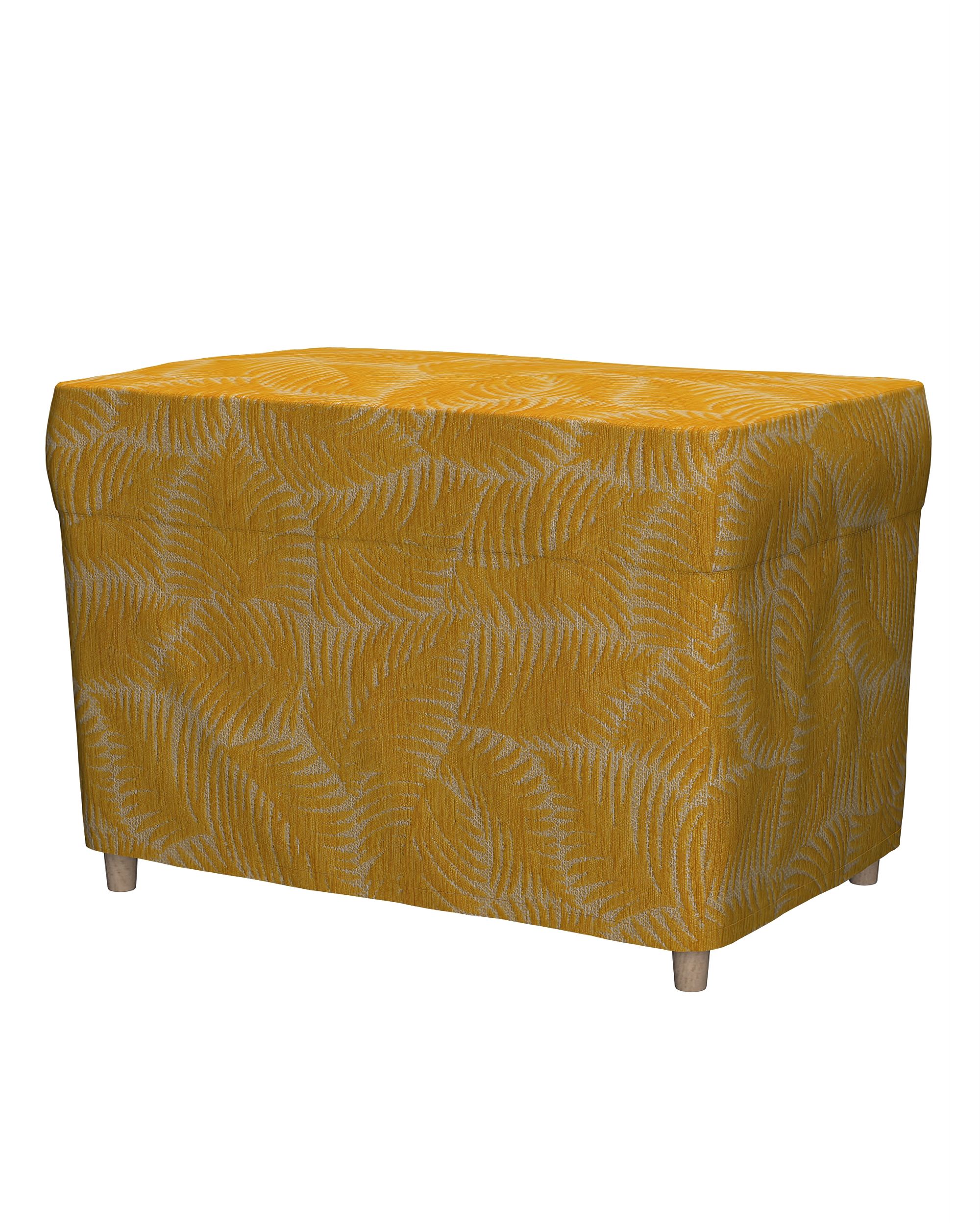 Strandmon footstool cover colour yellow fabric structured, patterned