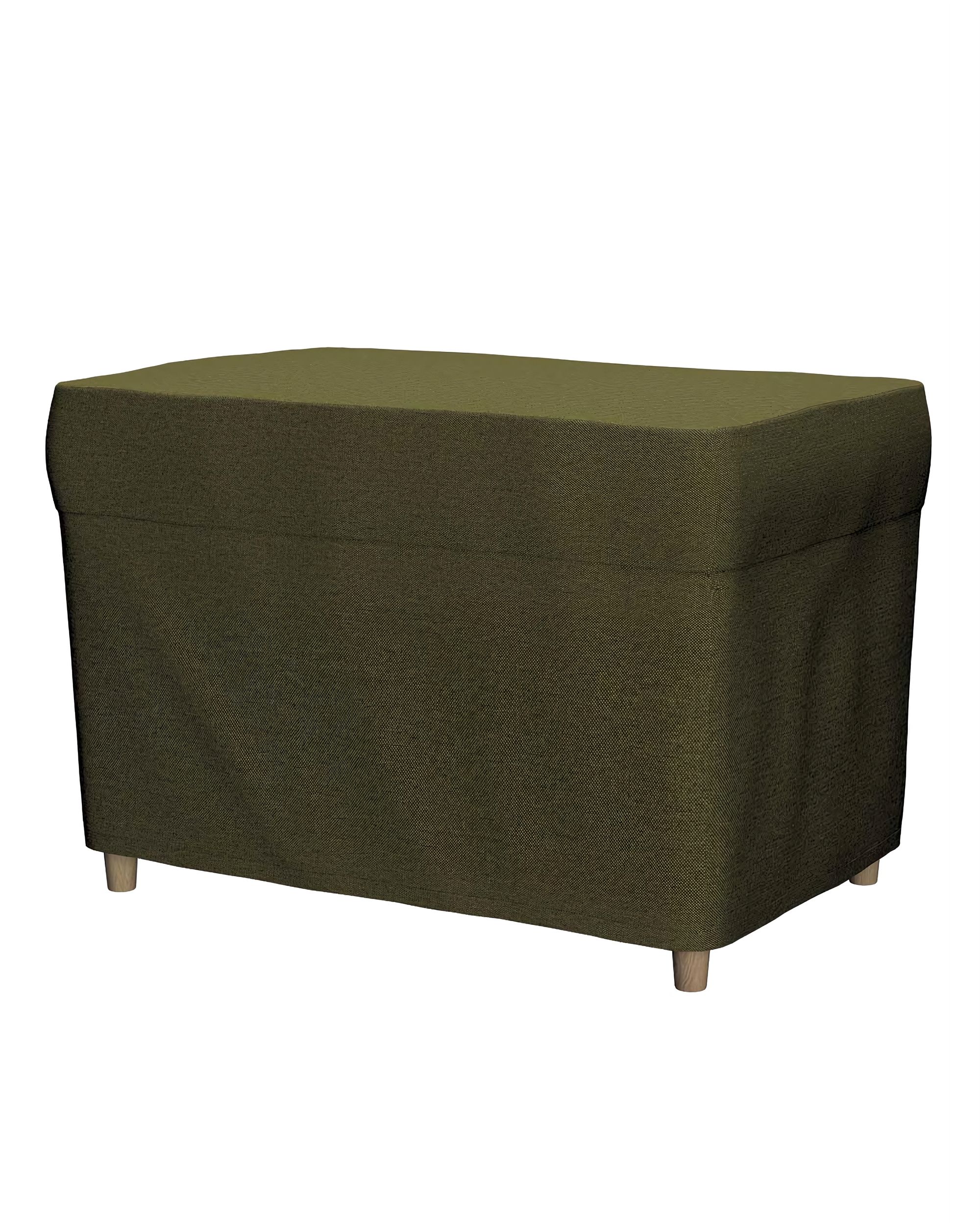 Strandmon footstool cover colour green fabric structured