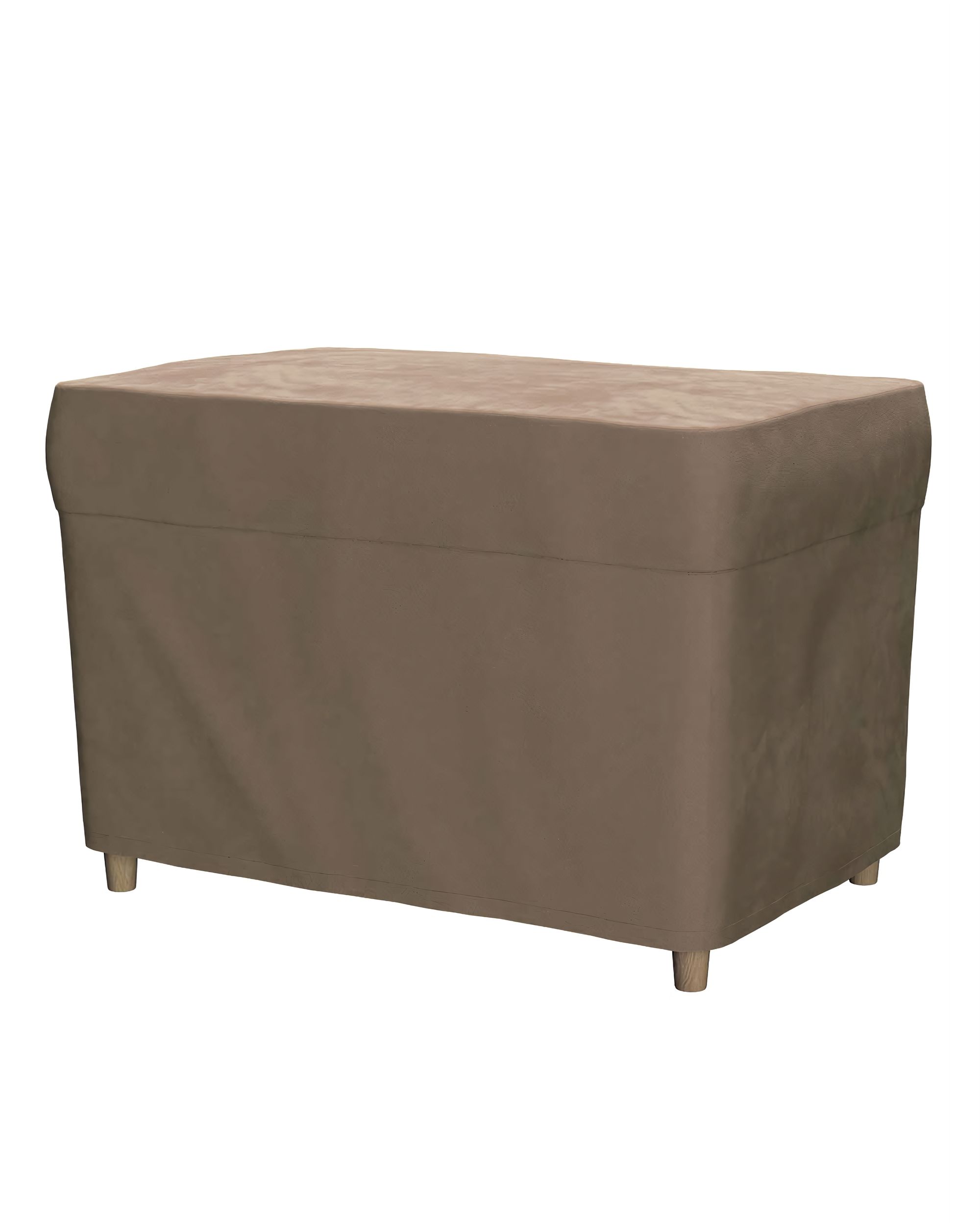 Strandmon footstool cover colour beige fabric gloss, velvet