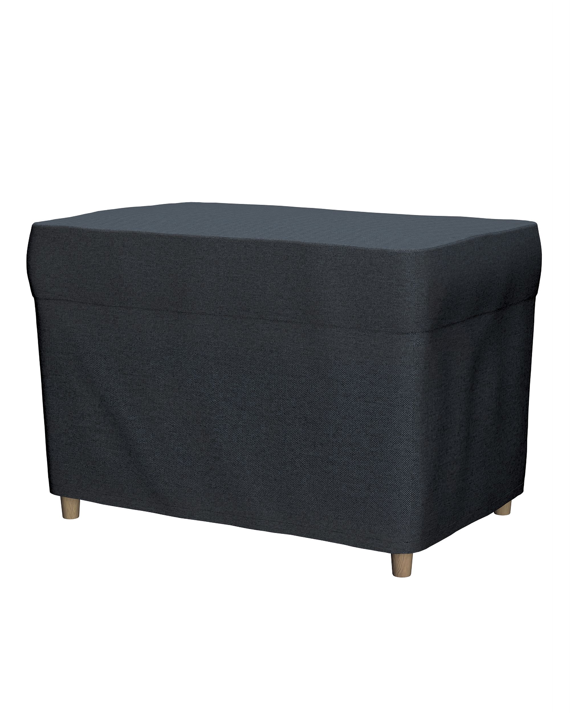 Strandmon footstool cover colour blue fabric structured