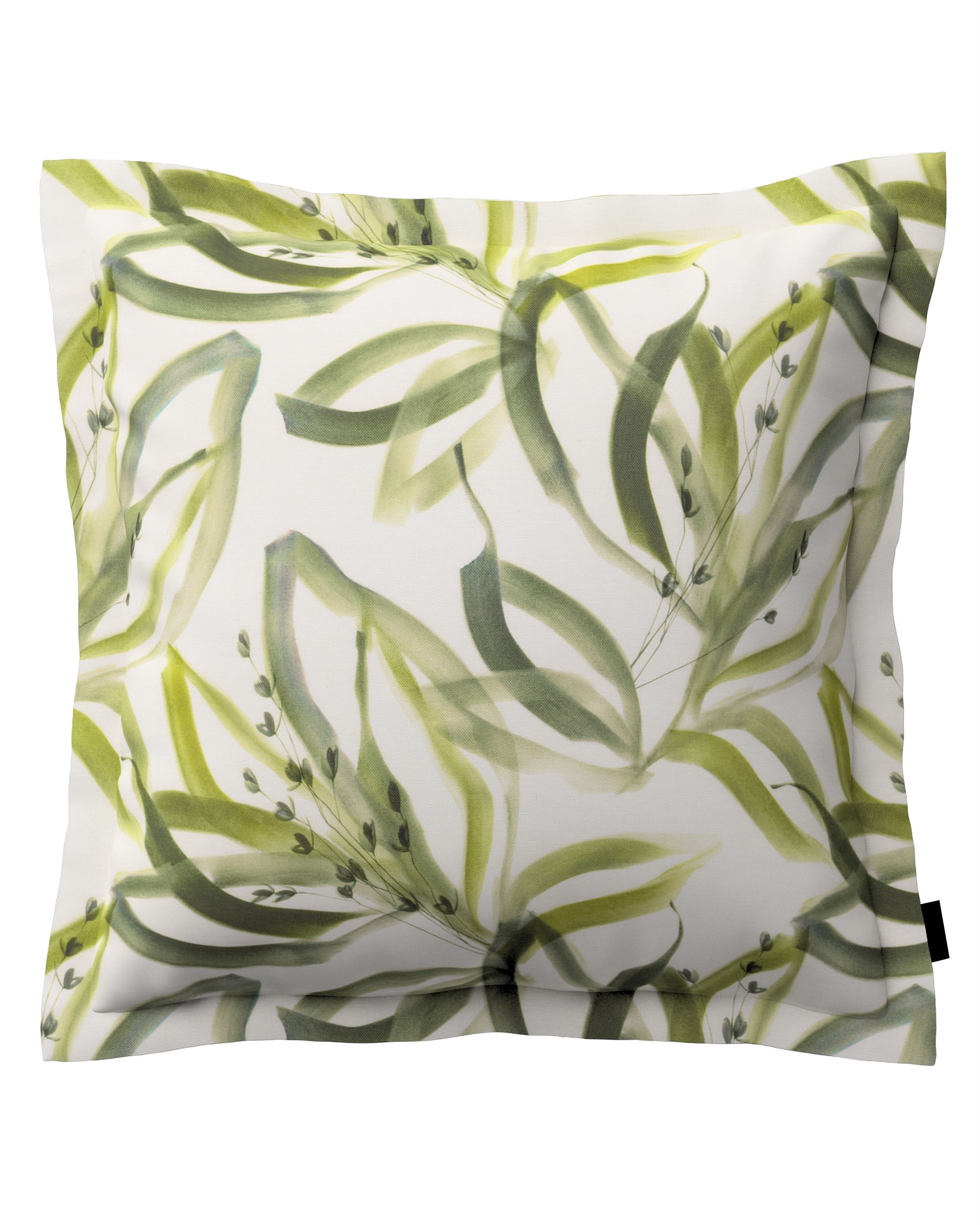 Mona cushion cover with border colour green fabric patterned