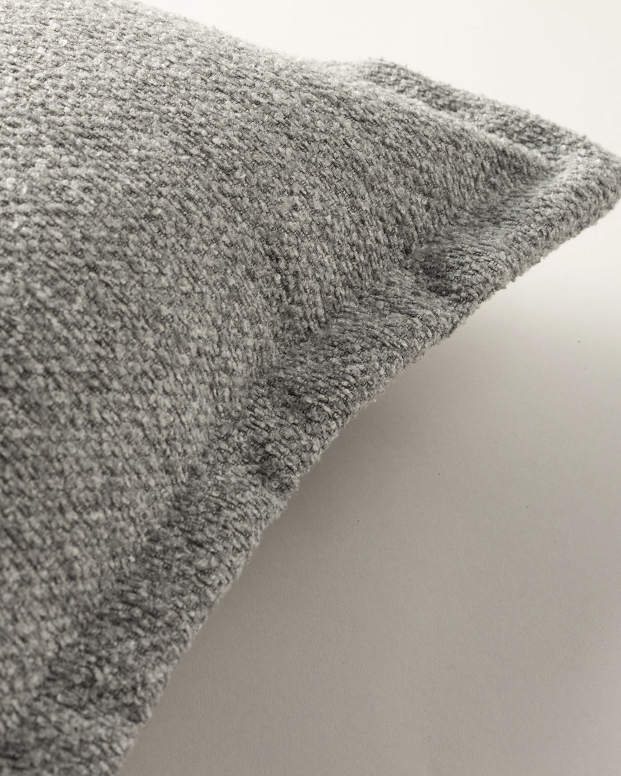 Mona cushion cover with border colour grey fabric structured