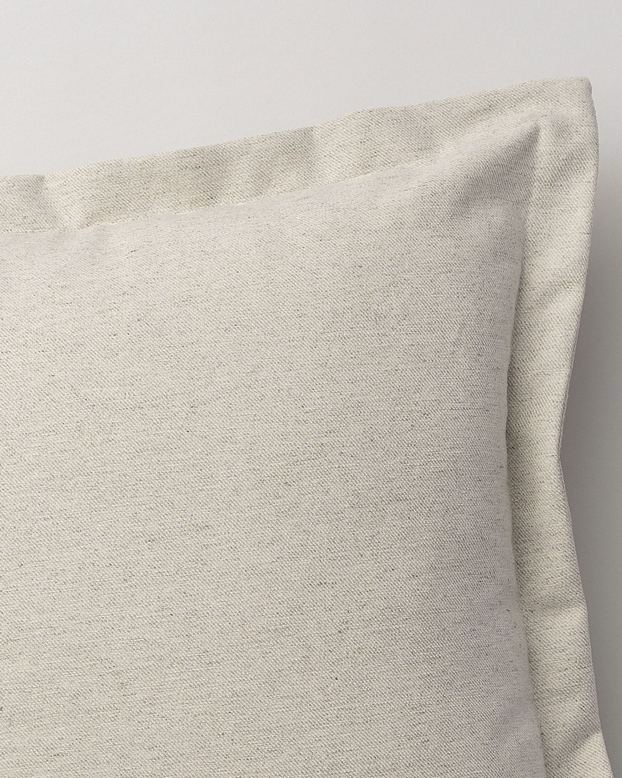 Mona cushion cover with border colour beige fabric structured