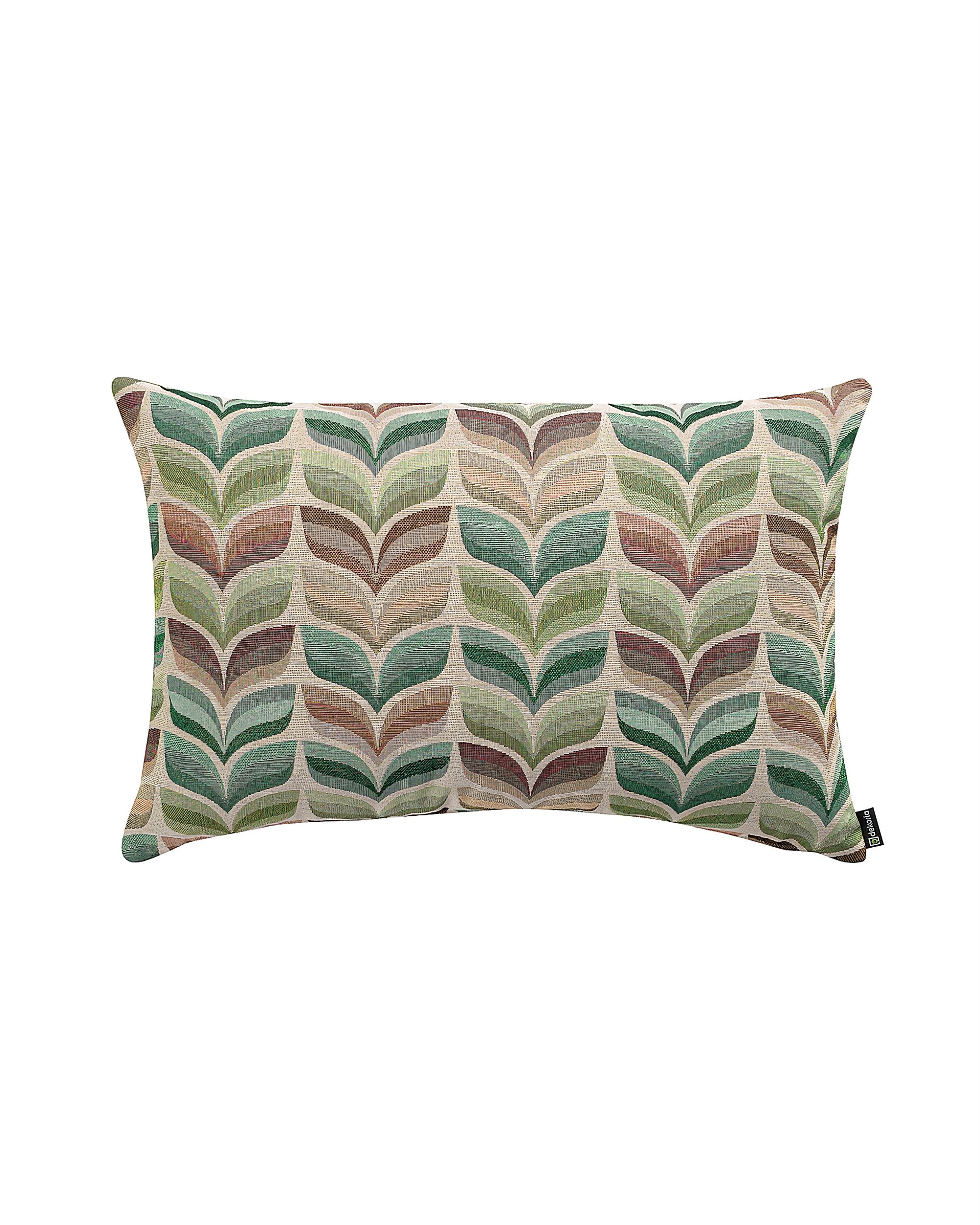 Kinga rectangular cushion cover colour green fabric structured, patterned