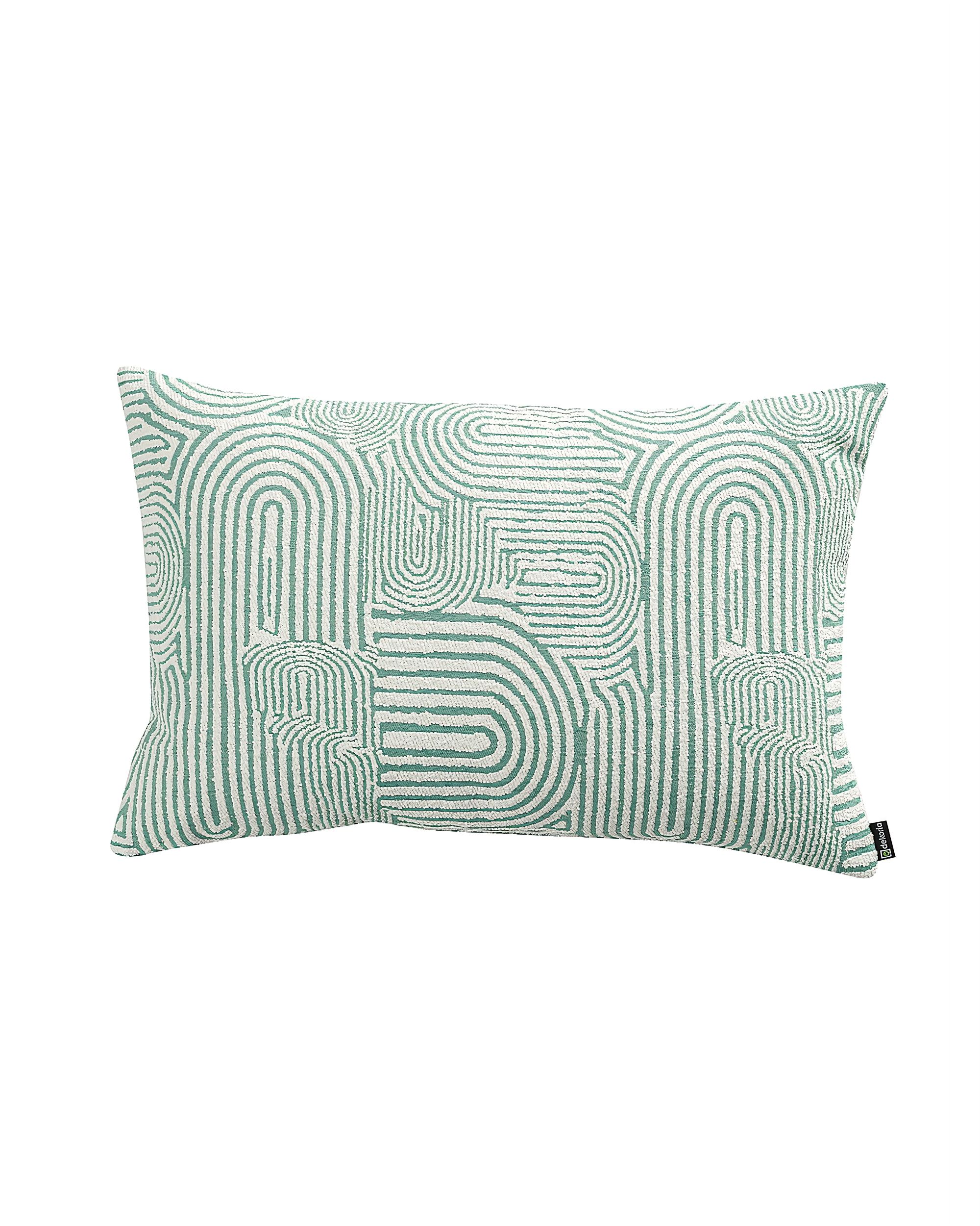Kinga rectangular cushion cover colour green fabric structured, patterned