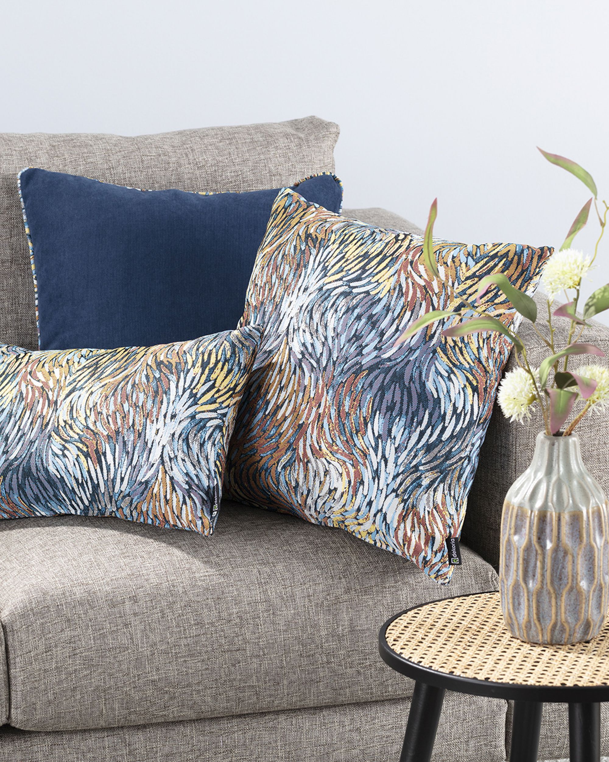 Cushions set of 3, Impressio blue (hover)