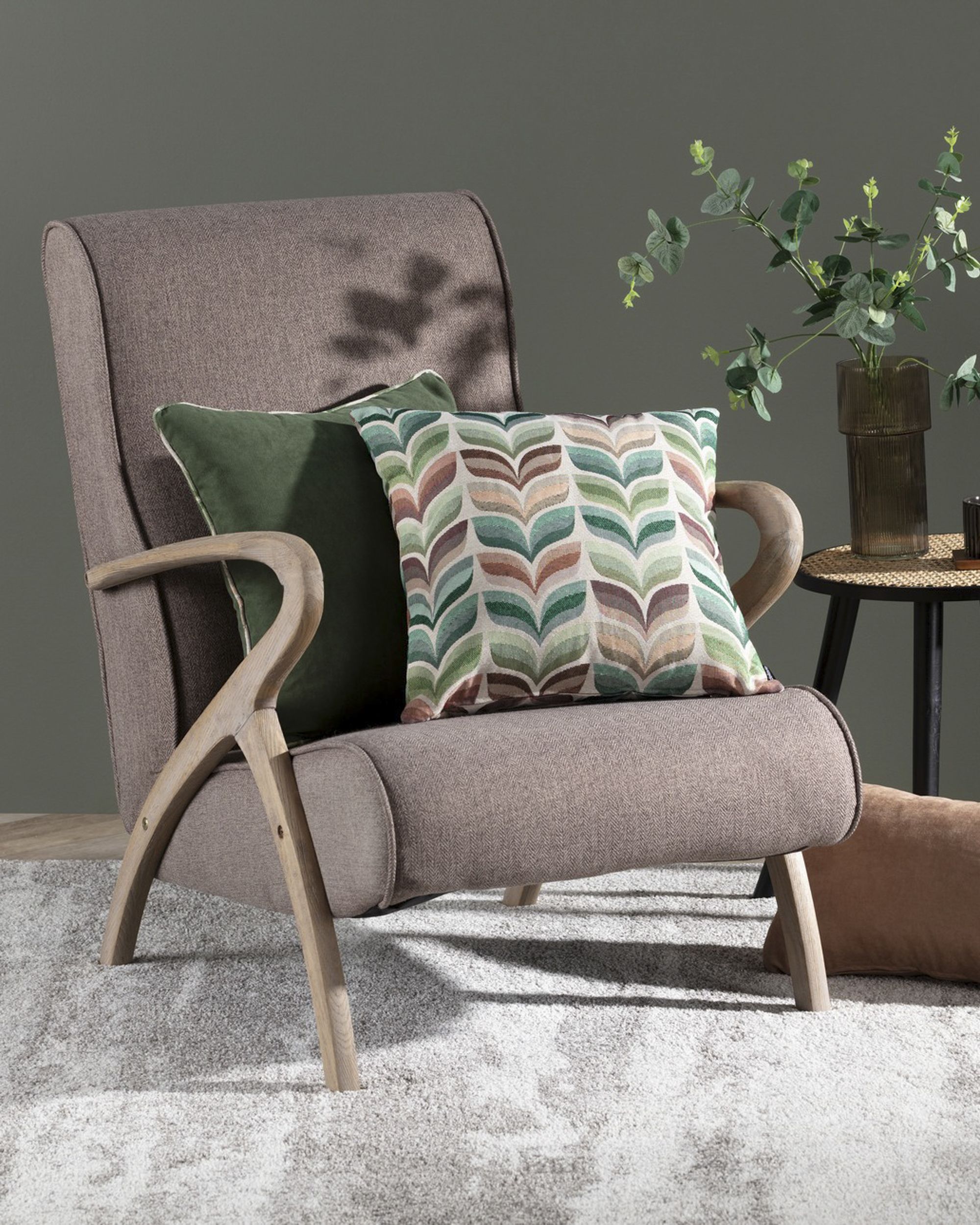 Cushions set of 3, Homely Folk green II (hover)