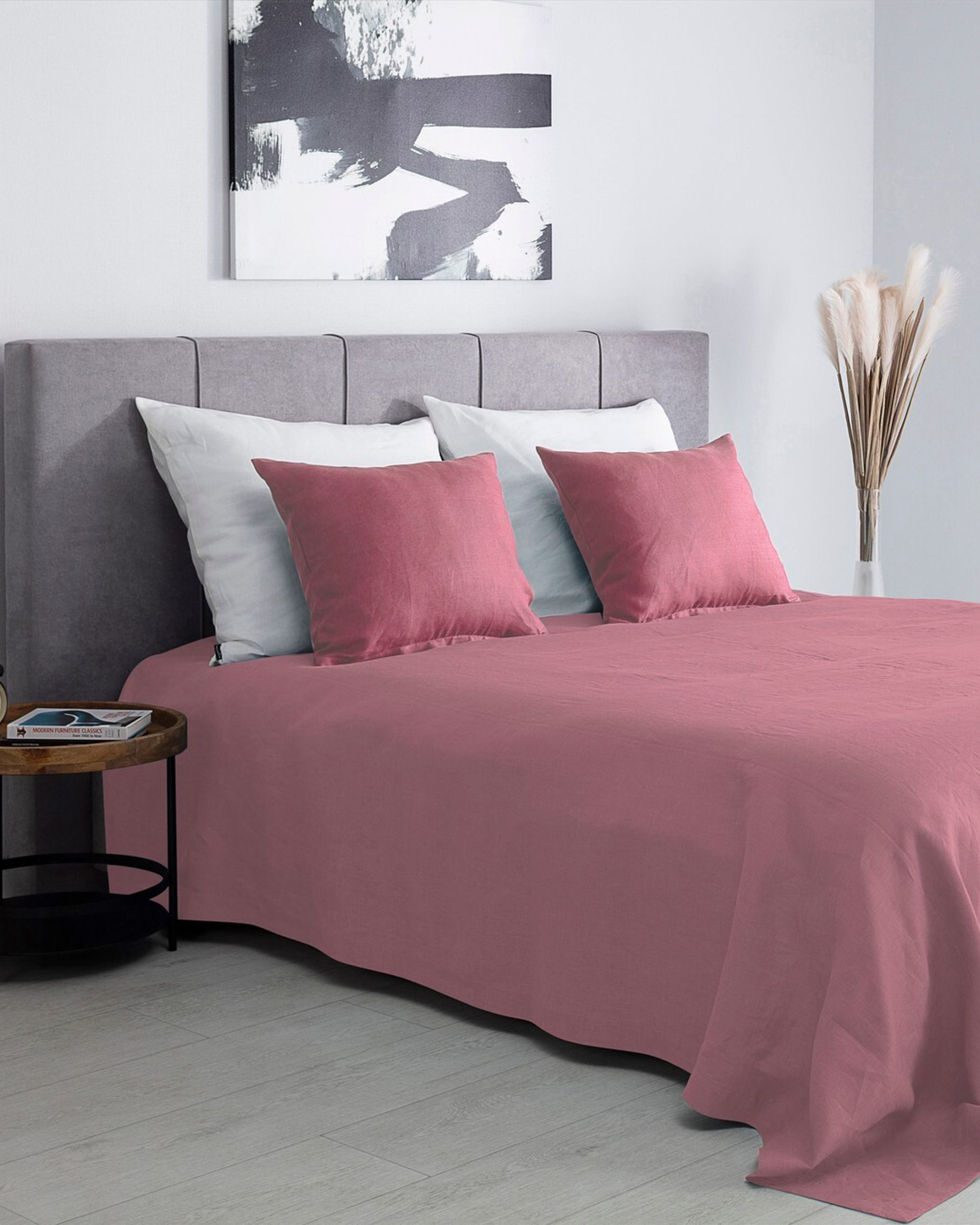 Bedspread Linen 260x260cm pink