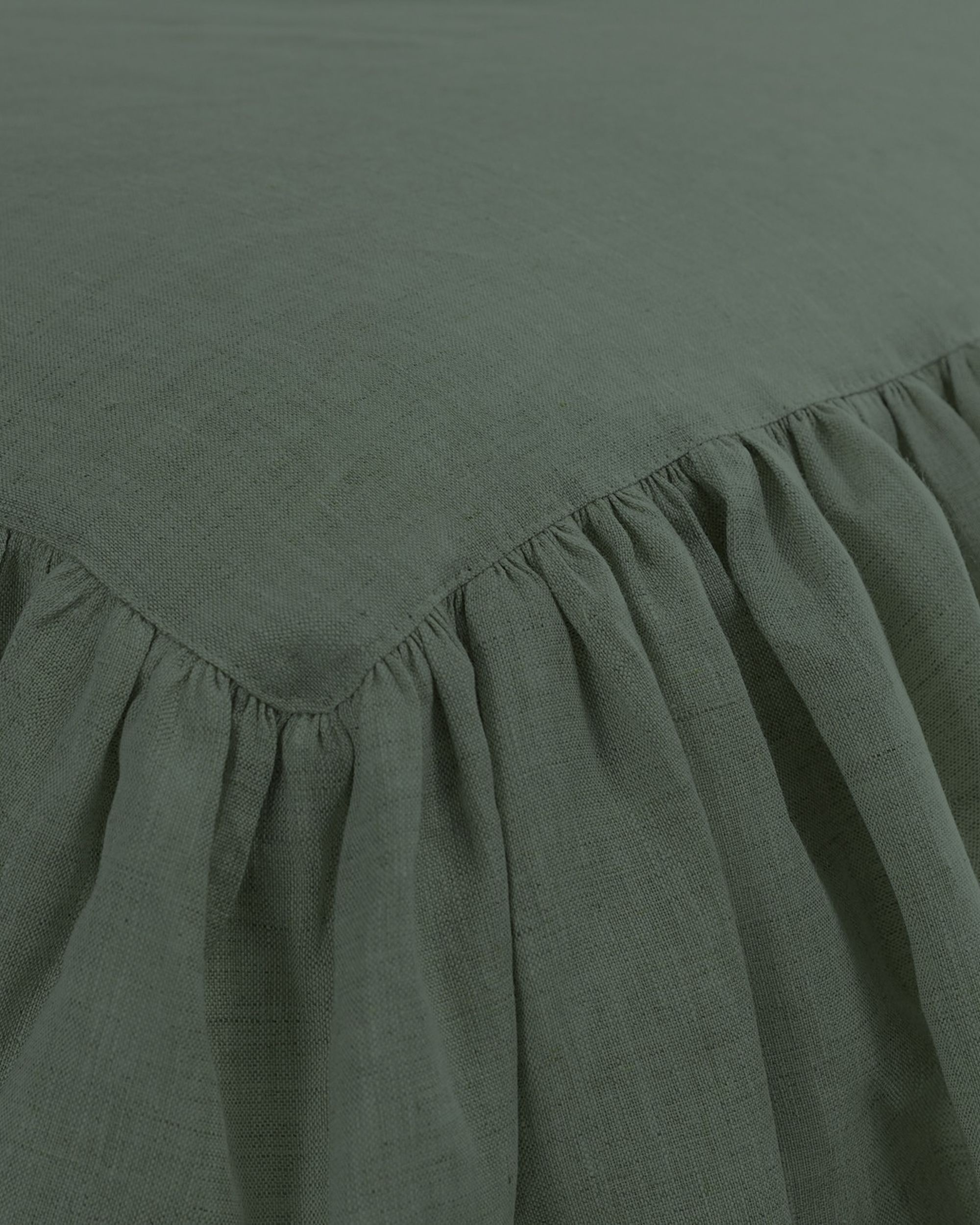 Bedspread Linen Frilly 160 x 210 cm green