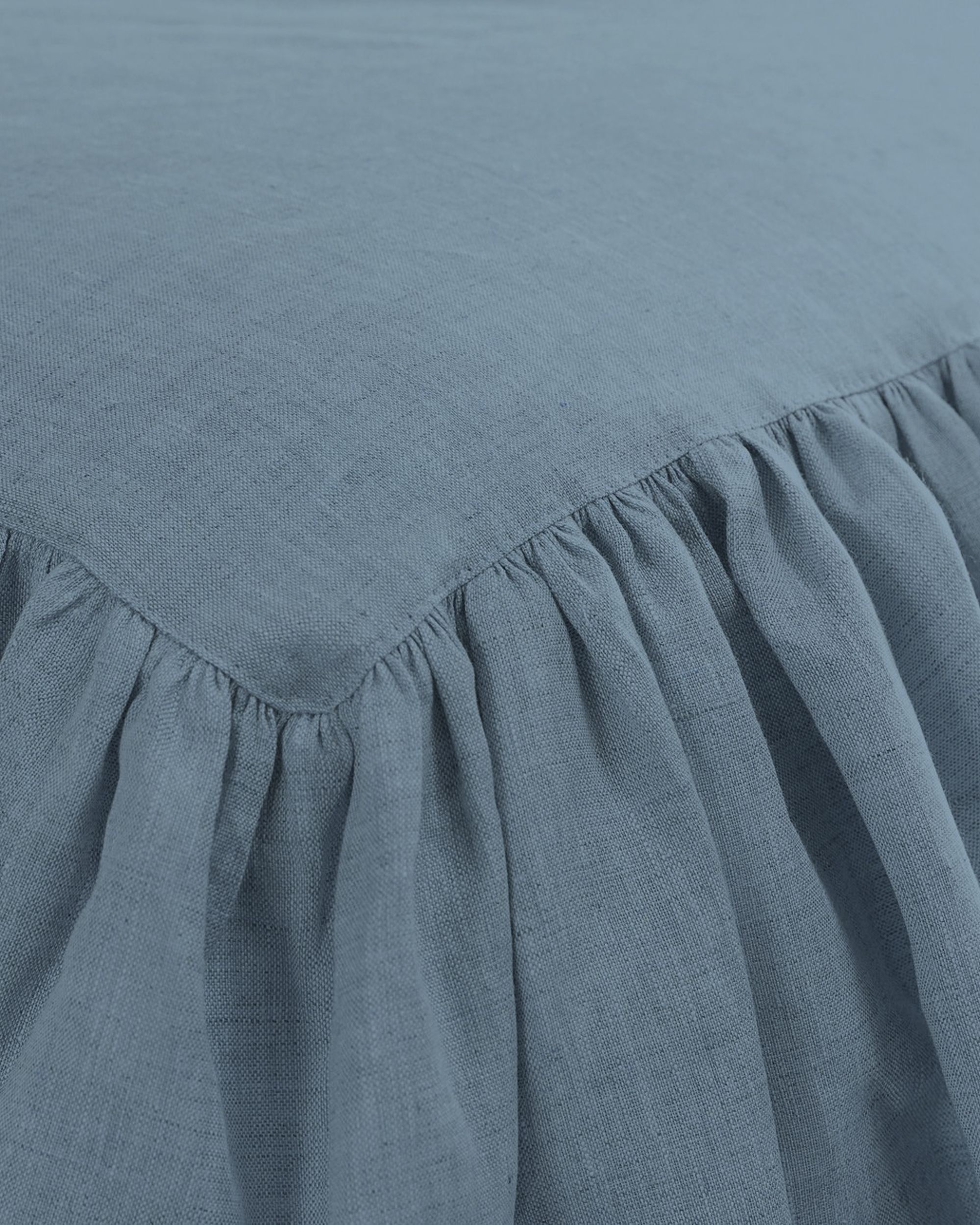 Bedspread Linen Frilly 160 x 210 cm grey-blue