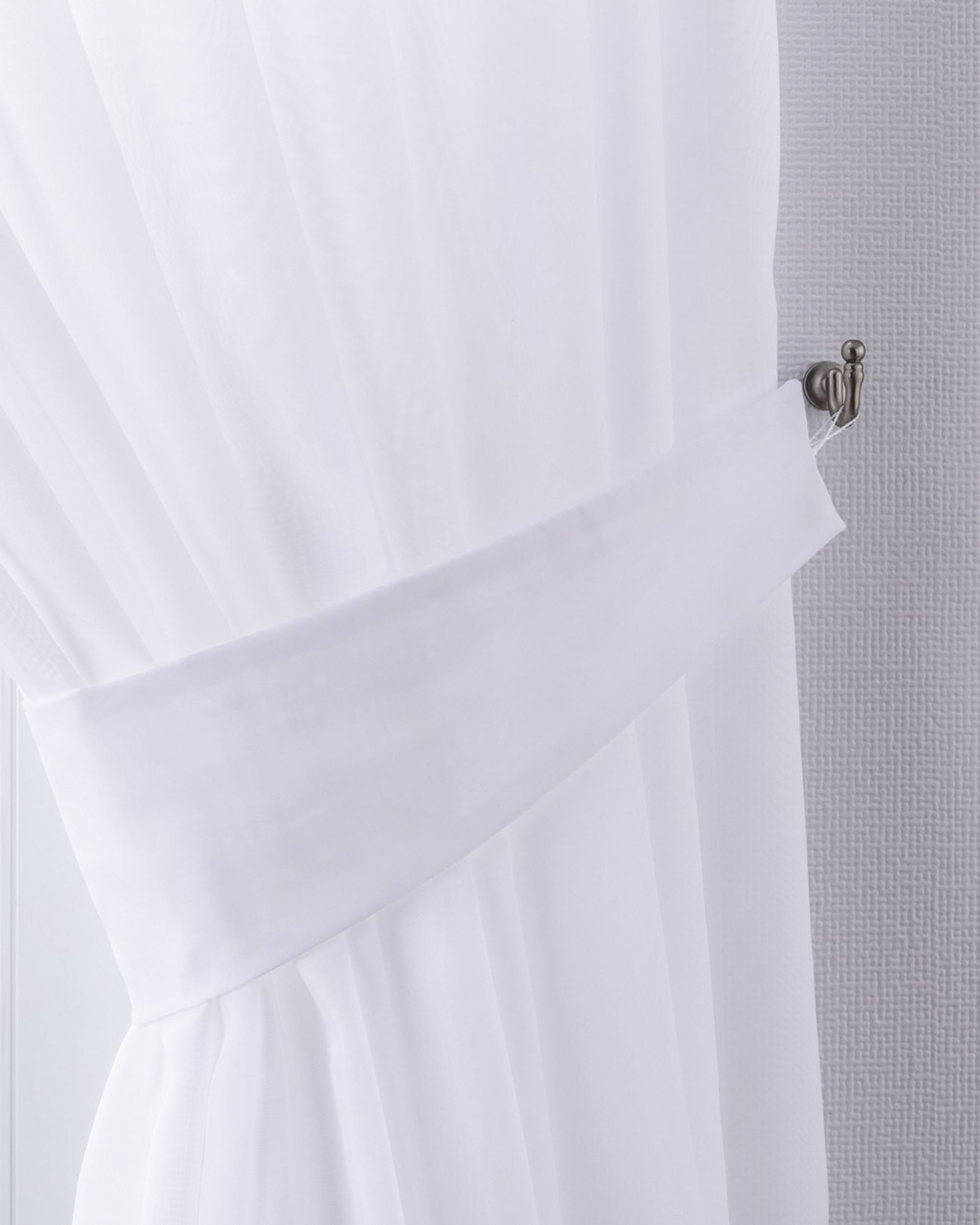 Victoria voile tieback colour white fabric semi-sheer, structured