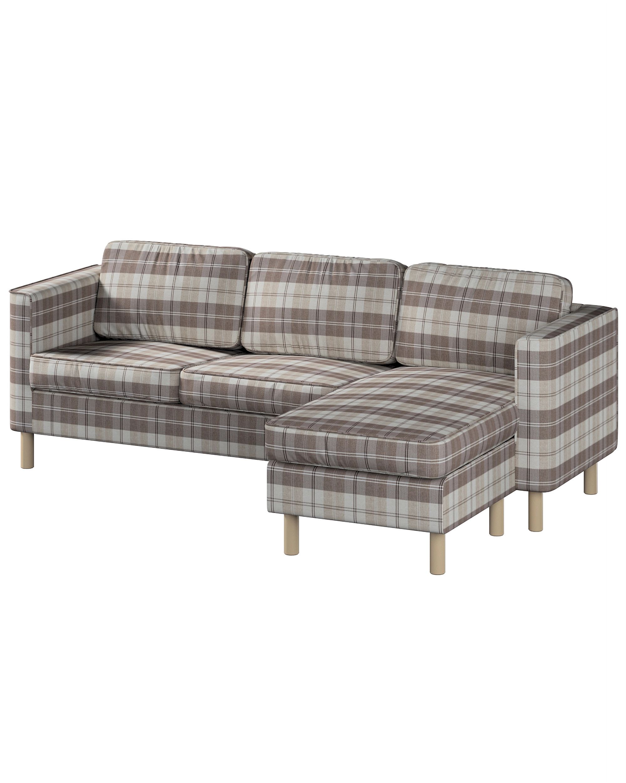 Pärup 3-seater sofa cover with chaise longue colour beige fabric structured, patterned