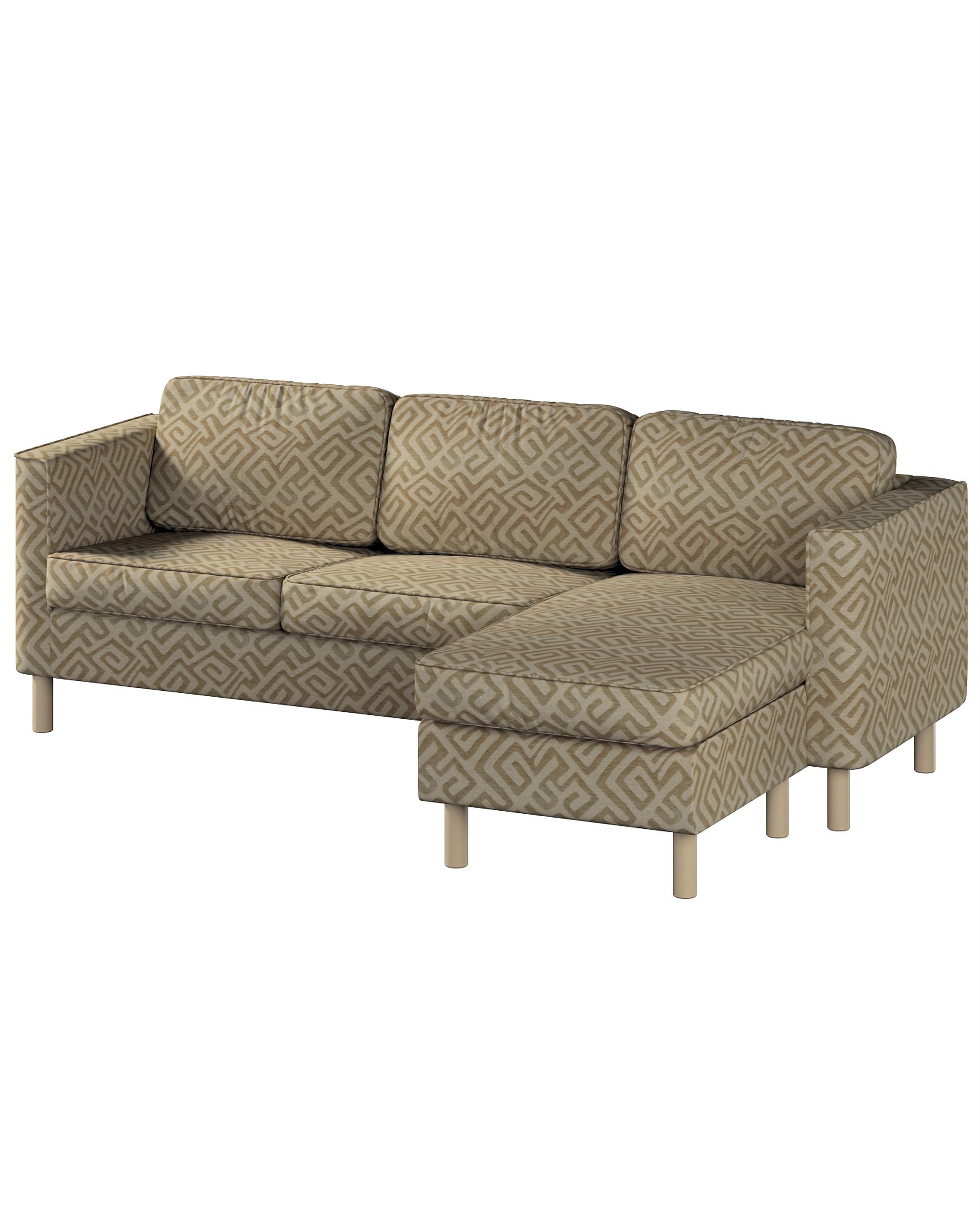 Pärup 3-seater sofa cover with chaise longue colour beige fabric structured, patterned
