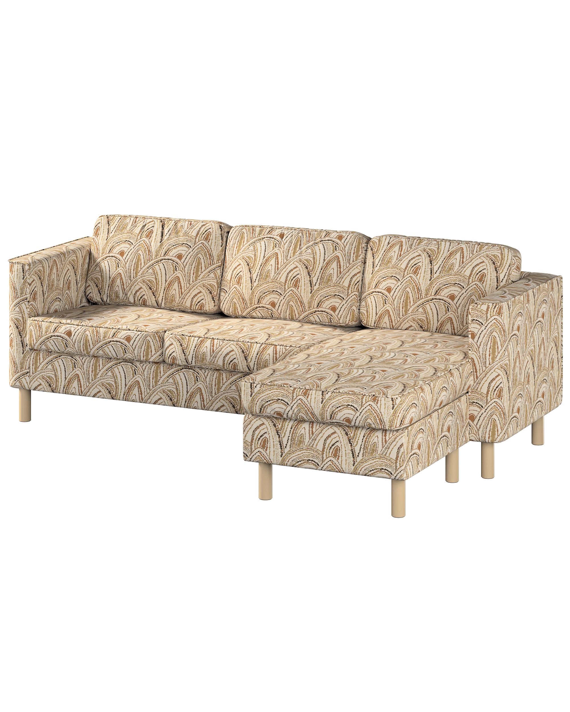 Pärup 3-seater sofa cover with chaise longue colour beige fabric structured, patterned