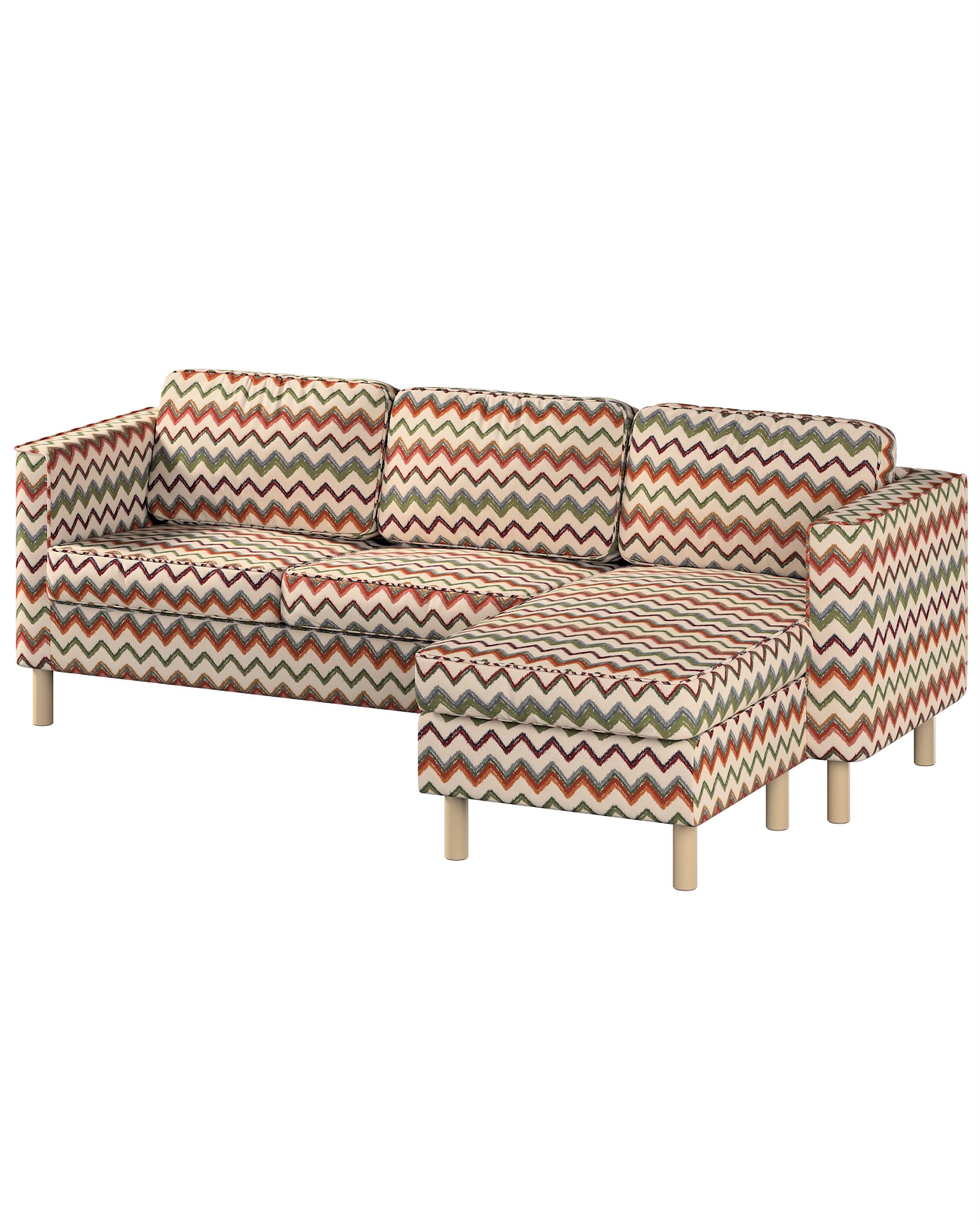Pärup 3-seater sofa cover with chaise longue colour multicolour fabric structured, patterned
