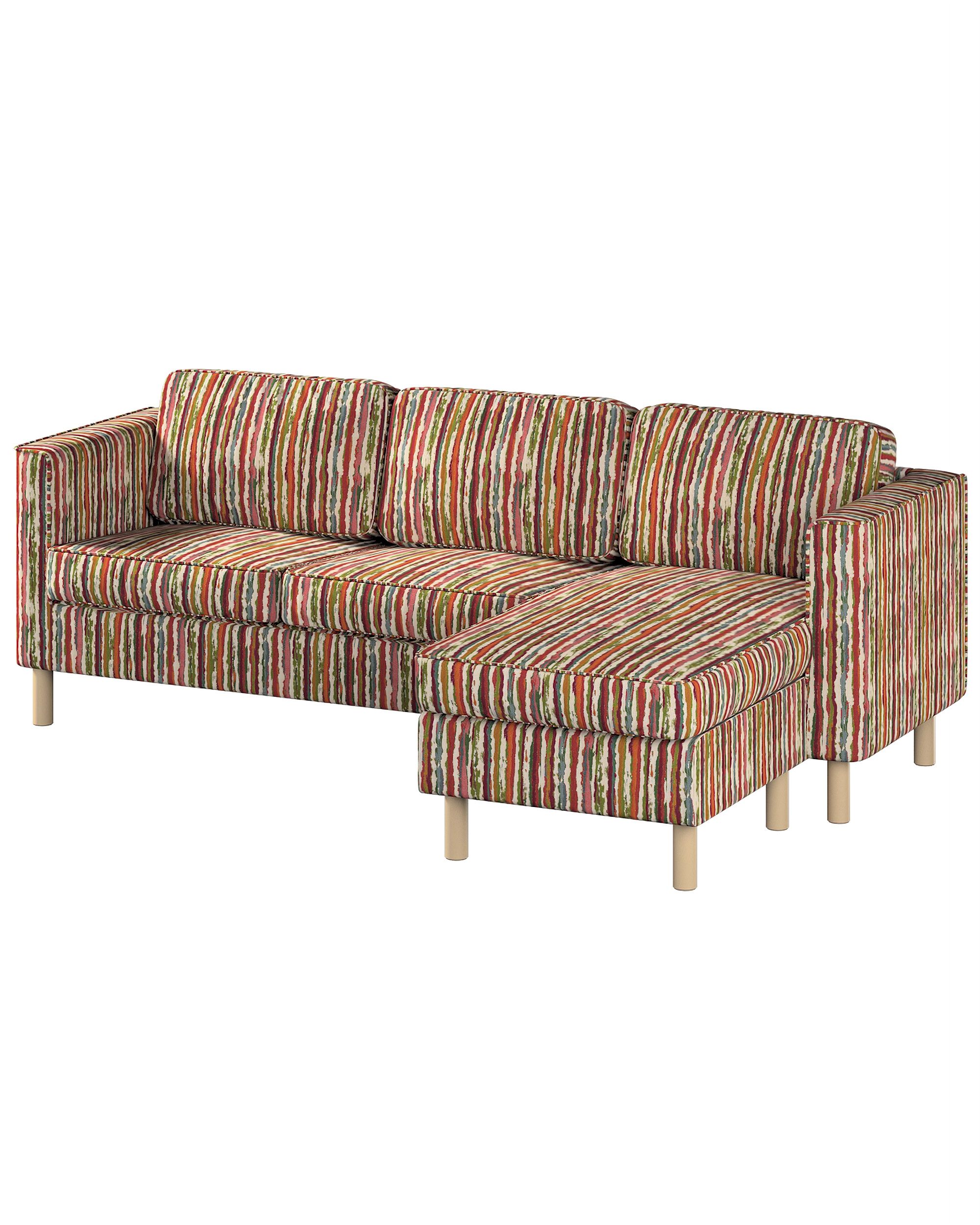 Pärup 3-seater sofa cover with chaise longue colour multicolour fabric structured, patterned