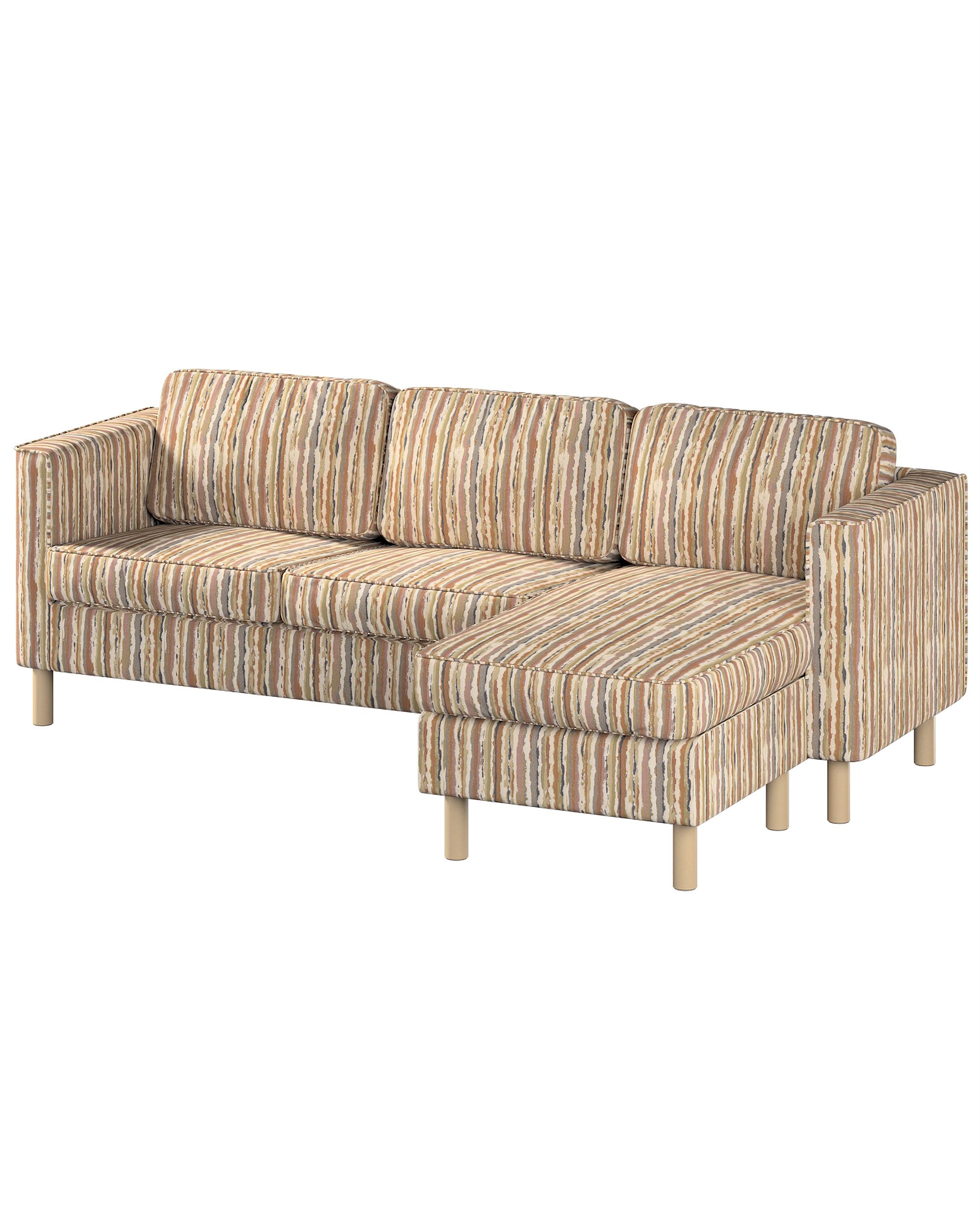 Pärup 3-seater sofa cover with chaise longue colour beige fabric structured, patterned