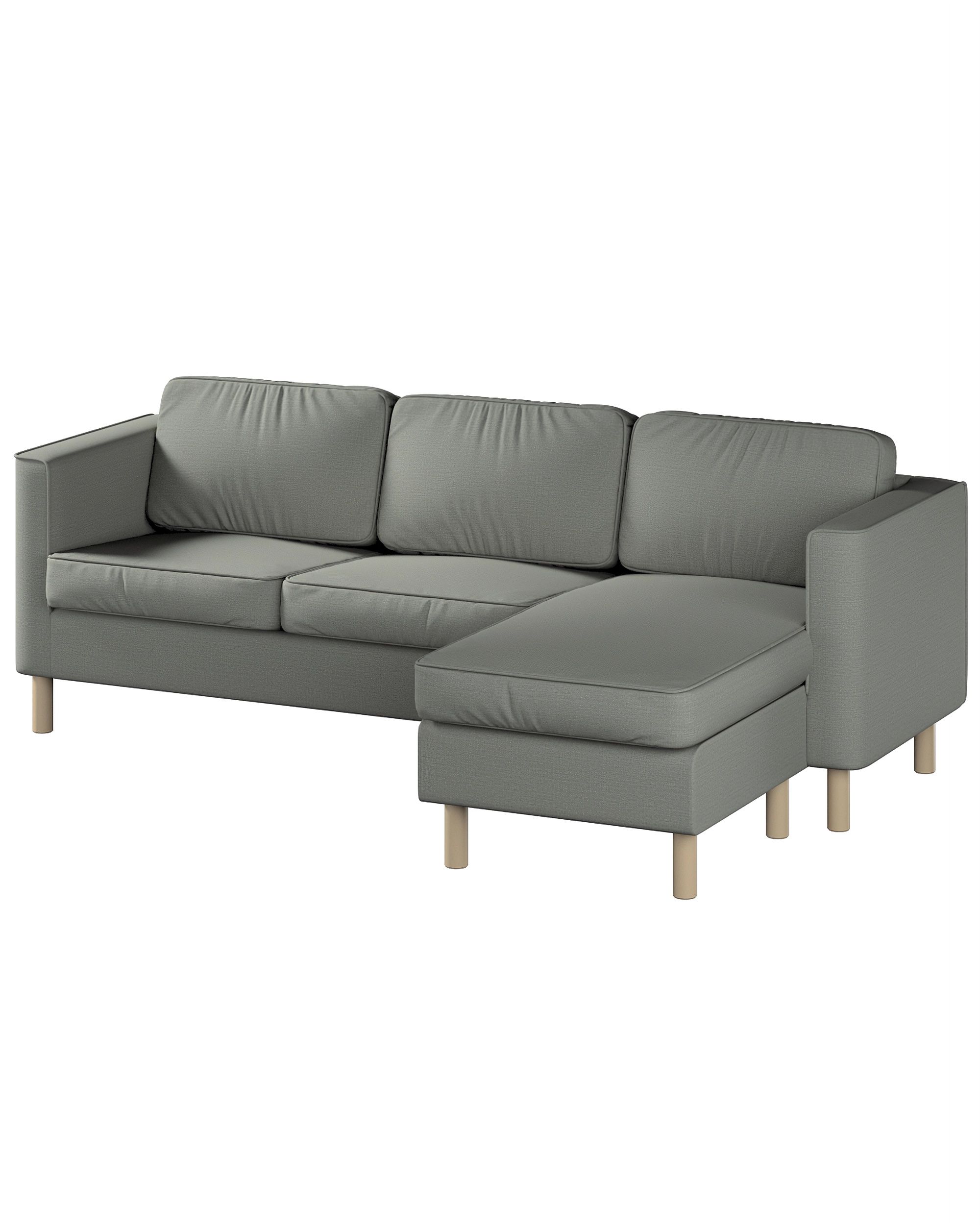 Pärup 3-seater sofa cover with chaise longue colour grey fabric structured