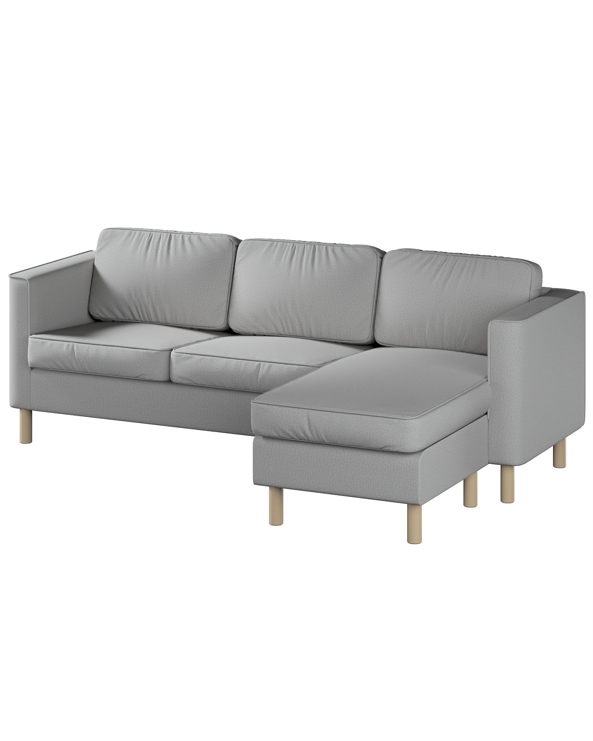 Pärup 3-seater sofa cover with chaise longue colour grey fabric structured