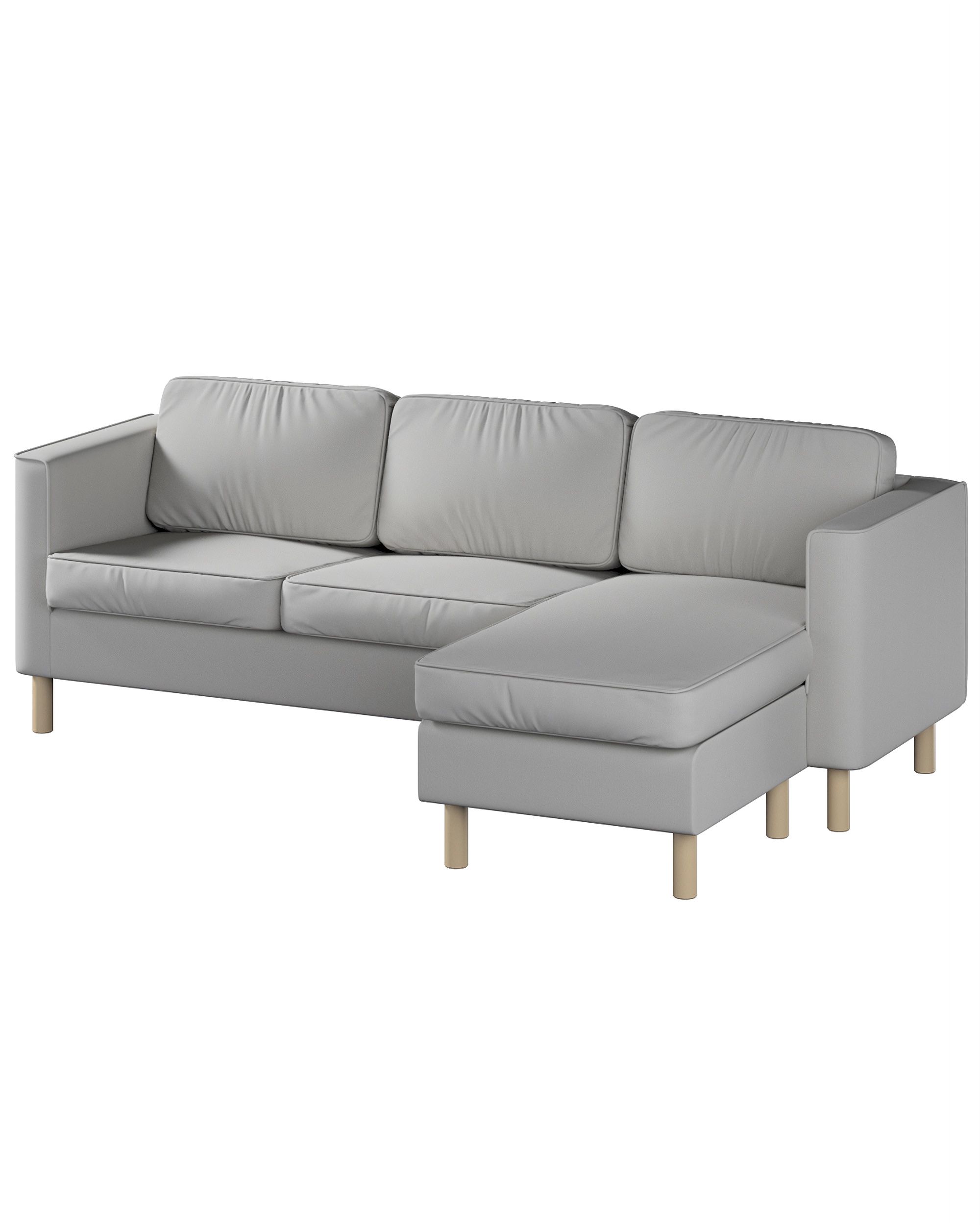 Pärup 3-seater sofa cover with chaise longue colour grey fabric structured