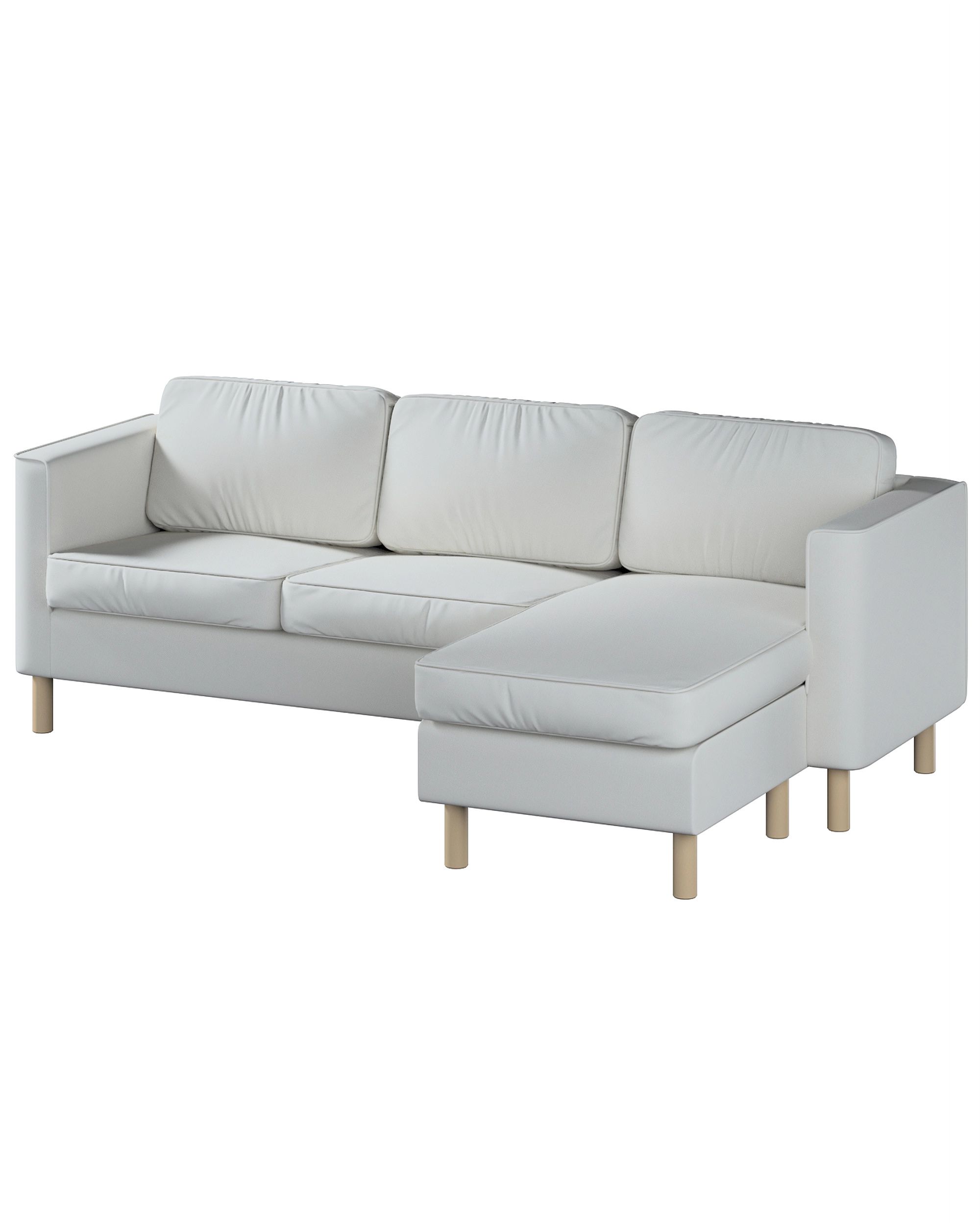 Pärup 3-seater sofa cover with chaise longue colour grey fabric structured