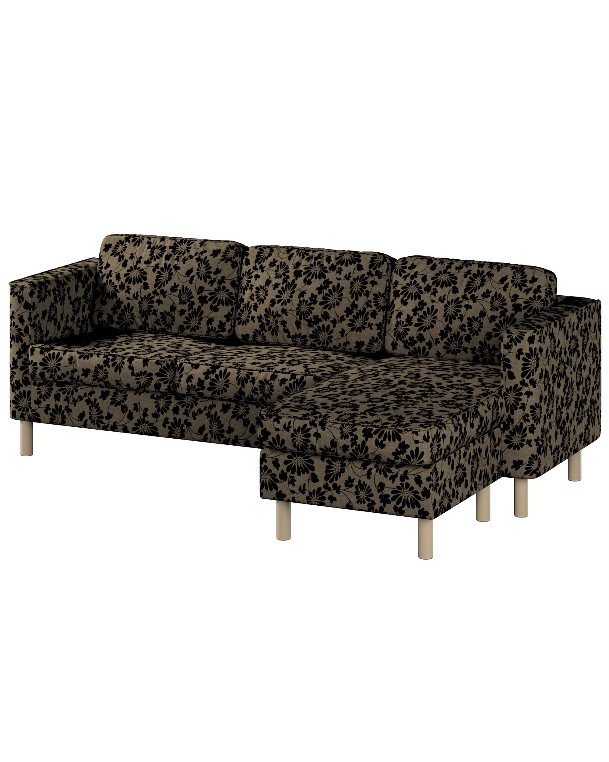 Pärup 3-seater sofa cover with chaise longue colour beige fabric structured, patterned