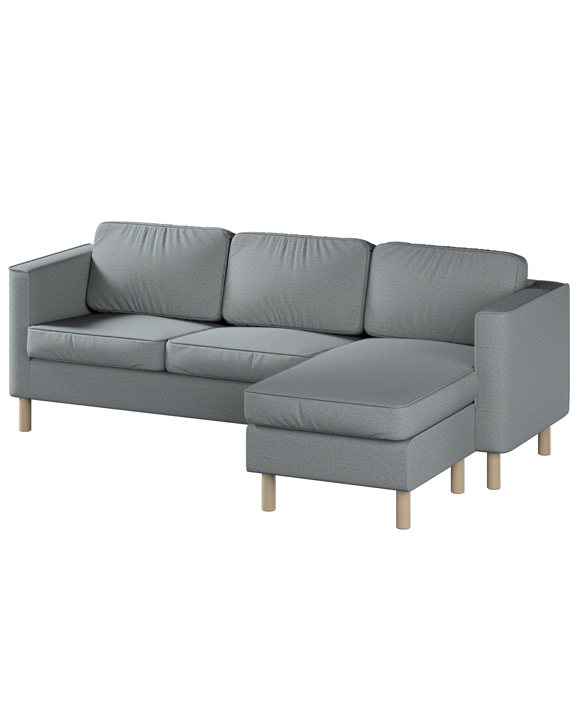 Pärup 3-seater sofa cover with chaise longue colour blue fabric structured