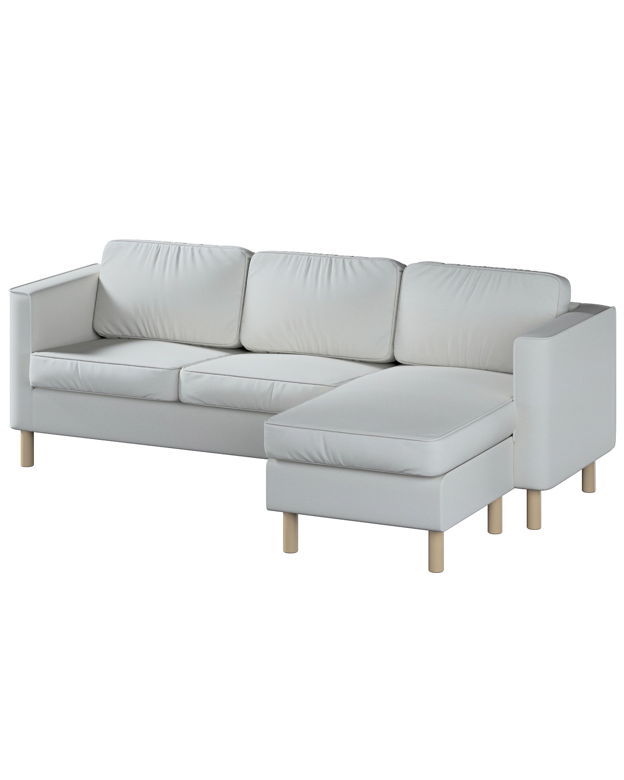 Pärup 3-seater sofa cover with chaise longue colour grey fabric gloss, structured, velvet