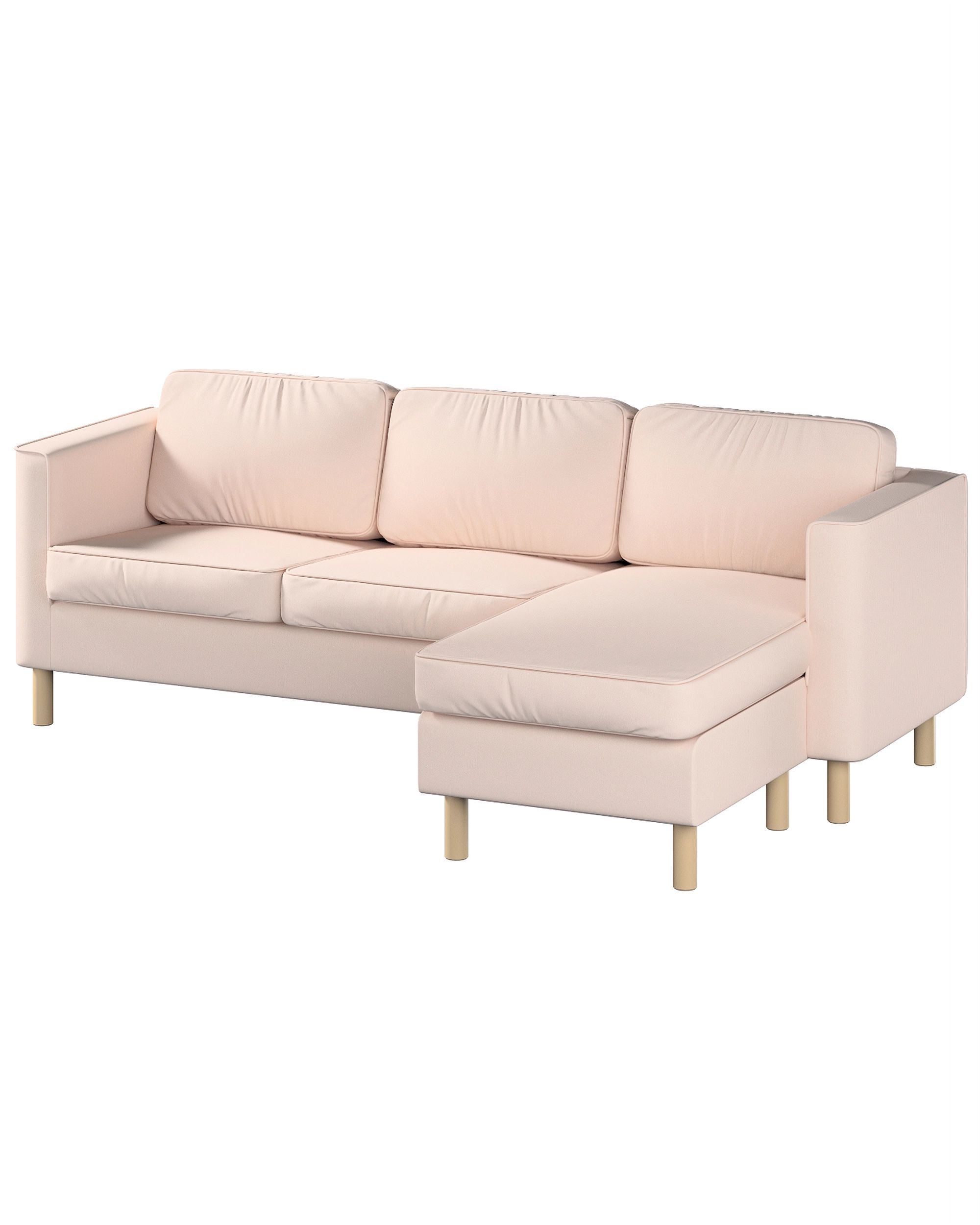 Pärup 3-seater sofa cover with chaise longue colour pink fabric structured