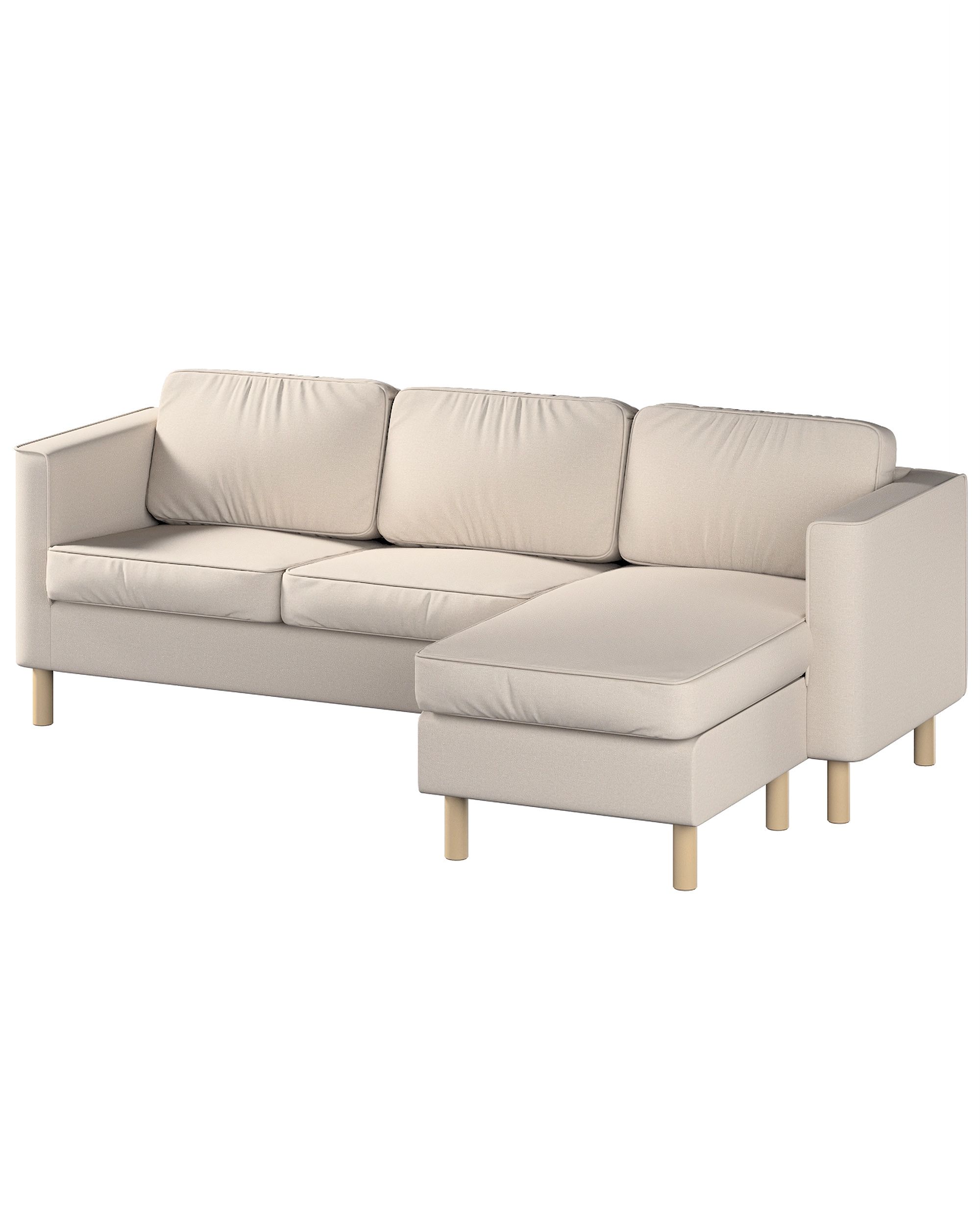 Pärup 3-seater sofa cover with chaise longue colour grey fabric structured
