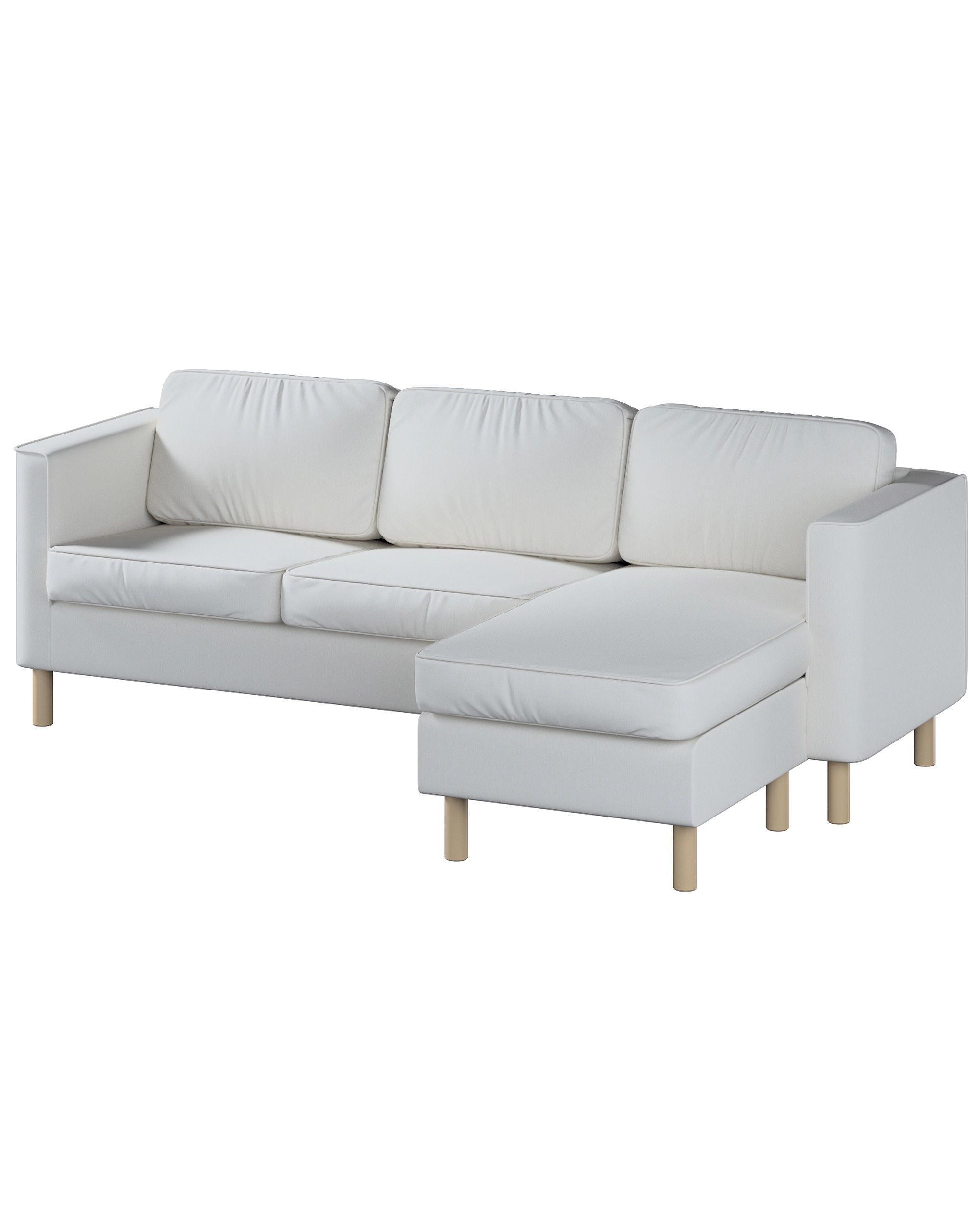 Pärup 3-seater sofa cover with chaise longue colour cream fabric structured