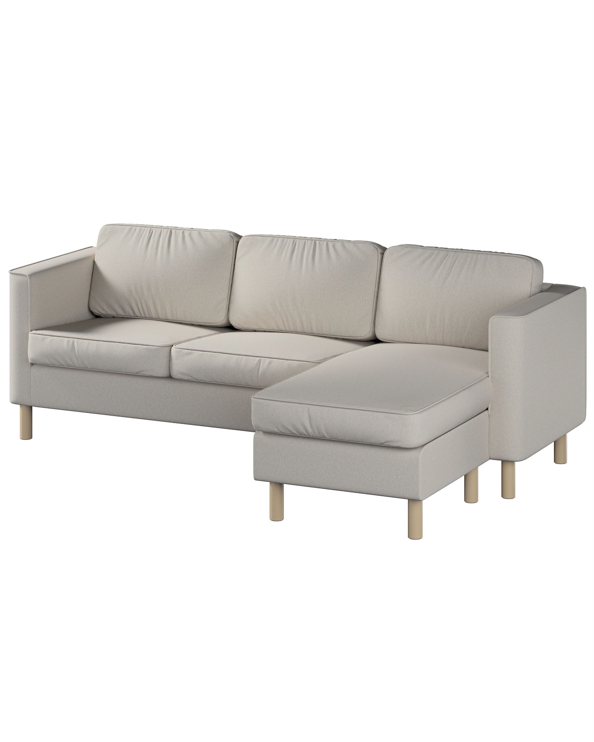 Pärup 3-seater sofa cover with chaise longue colour beige fabric structured