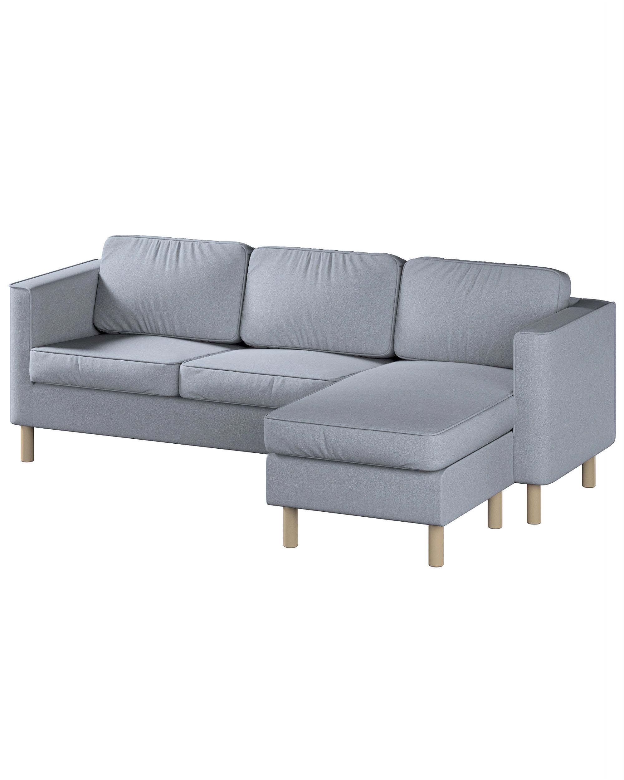 Pärup 3-seater sofa cover with chaise longue colour grey fabric structured