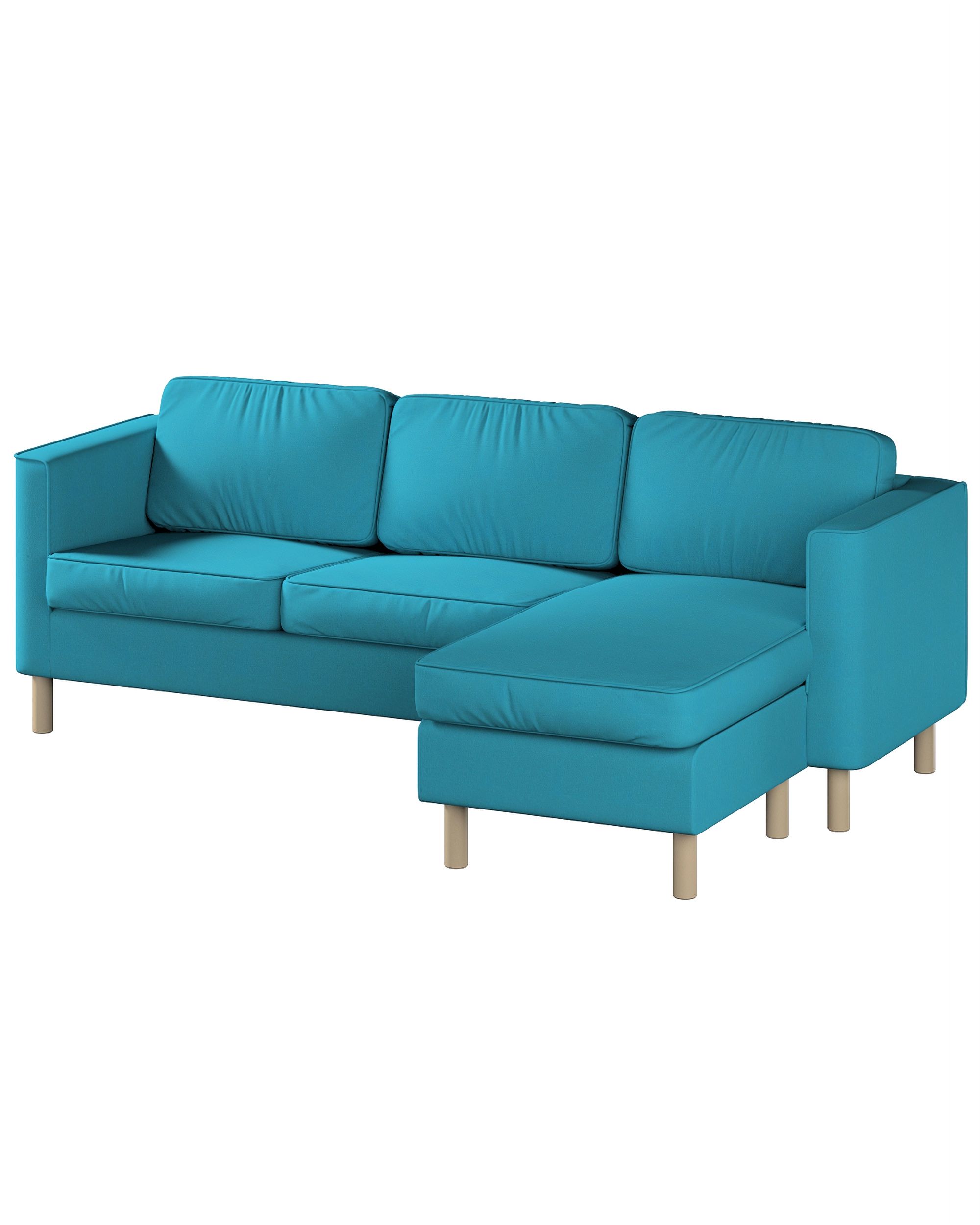 Pärup 3-seater sofa cover with chaise longue colour blue fabric structured