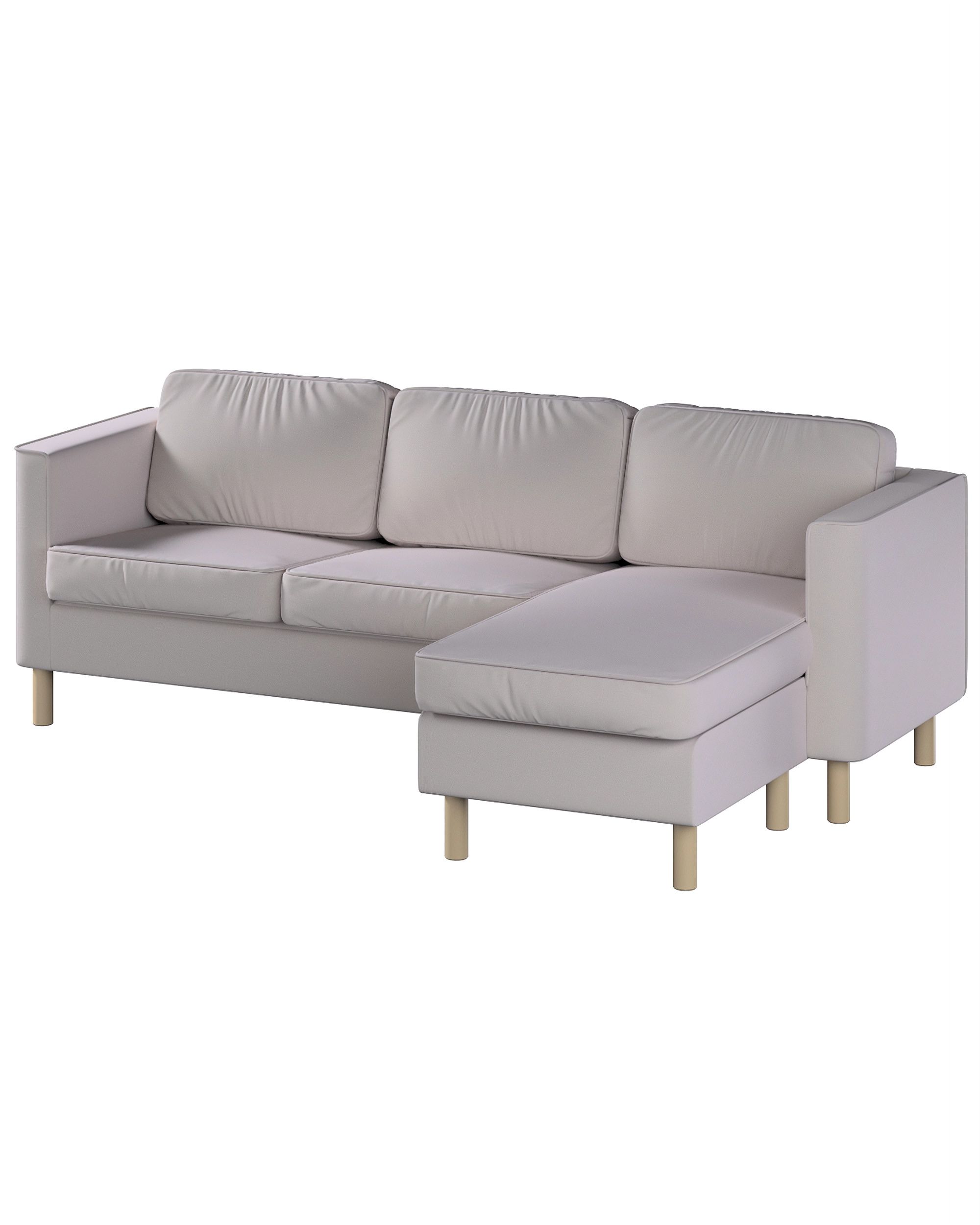 Pärup 3-seater sofa cover with chaise longue colour beige fabric velvet