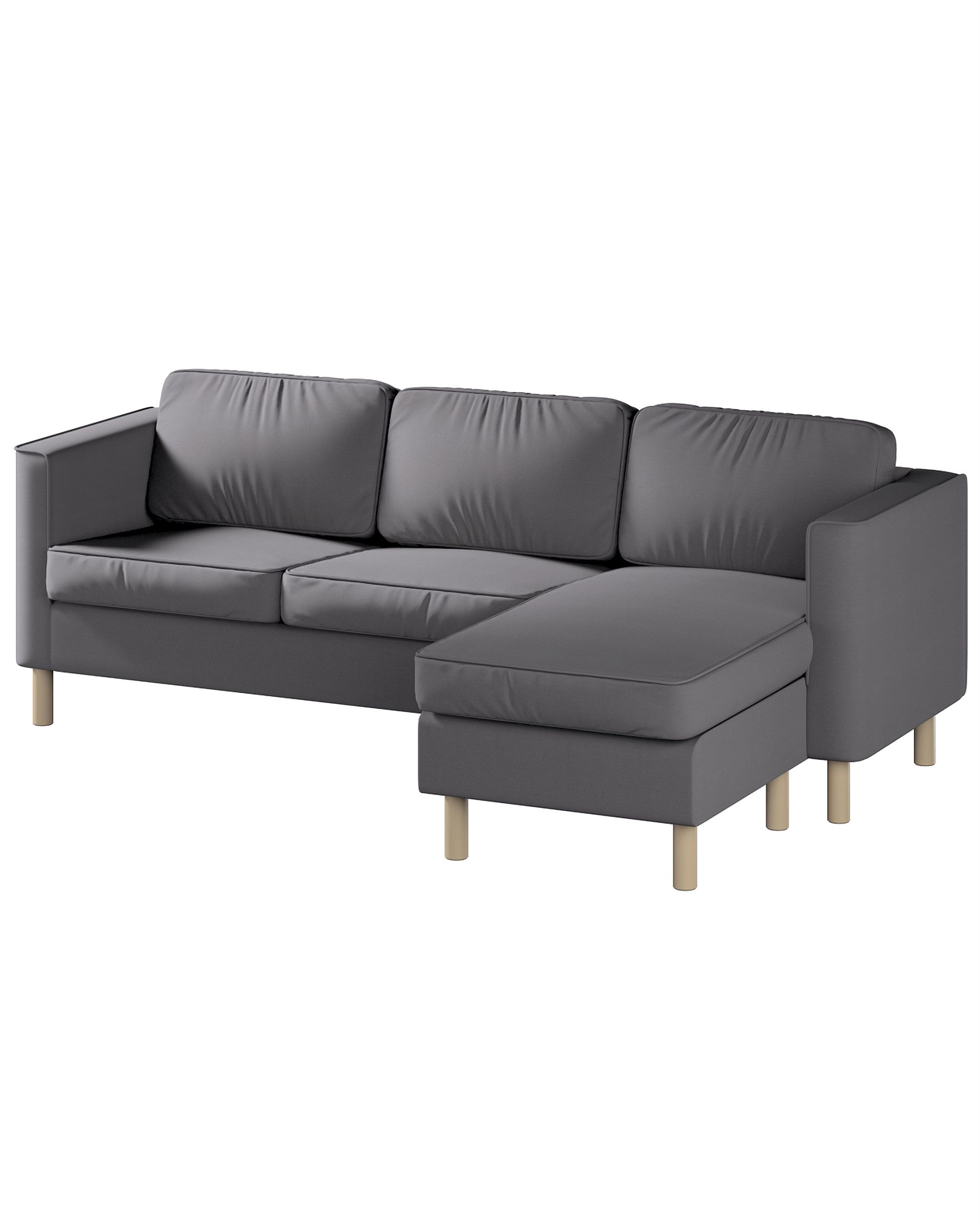 Pärup 3-seater sofa cover with chaise longue colour brown fabric velvet