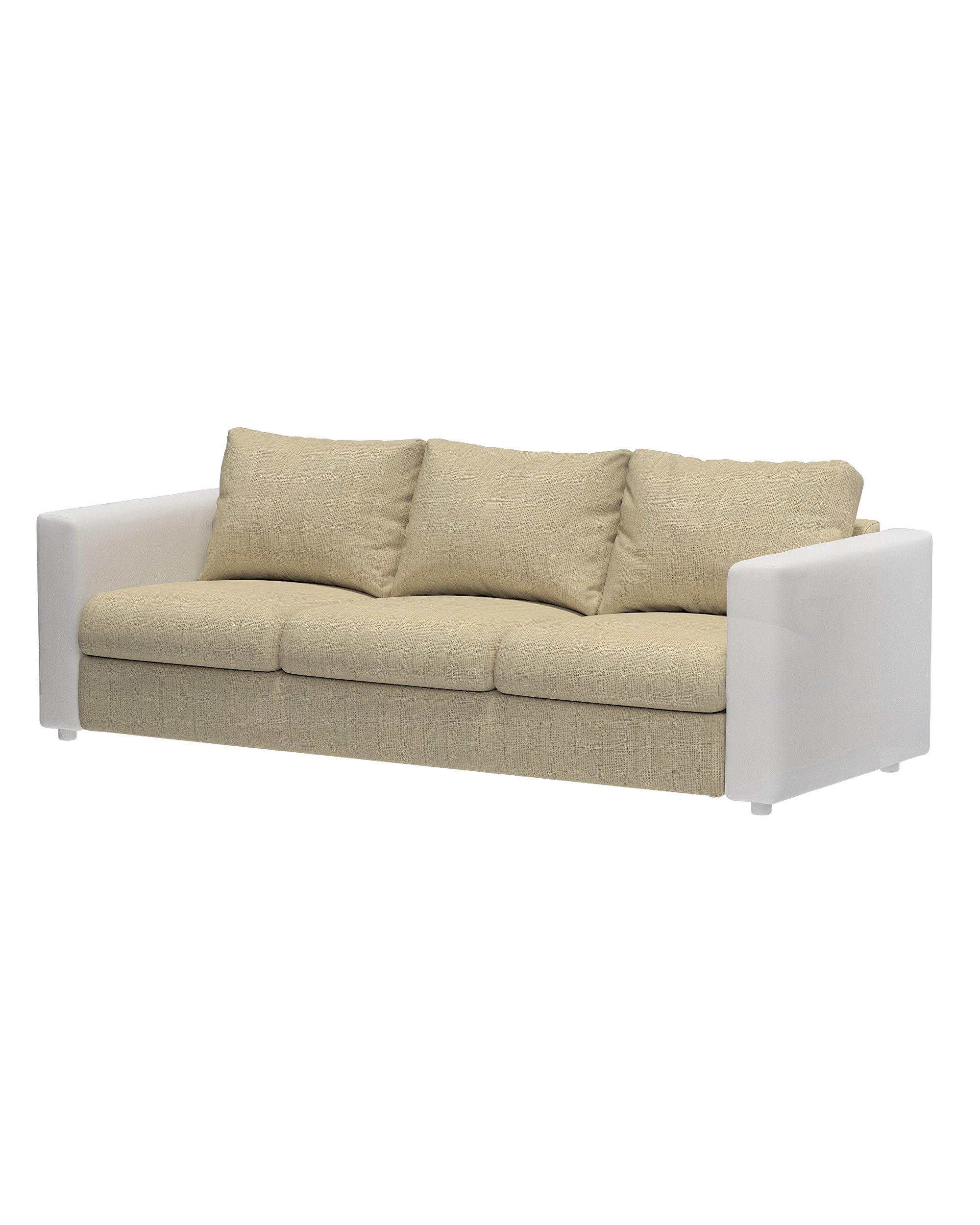 Cover for the non-convertible 3-seater Vimle section colour beige fabric structured