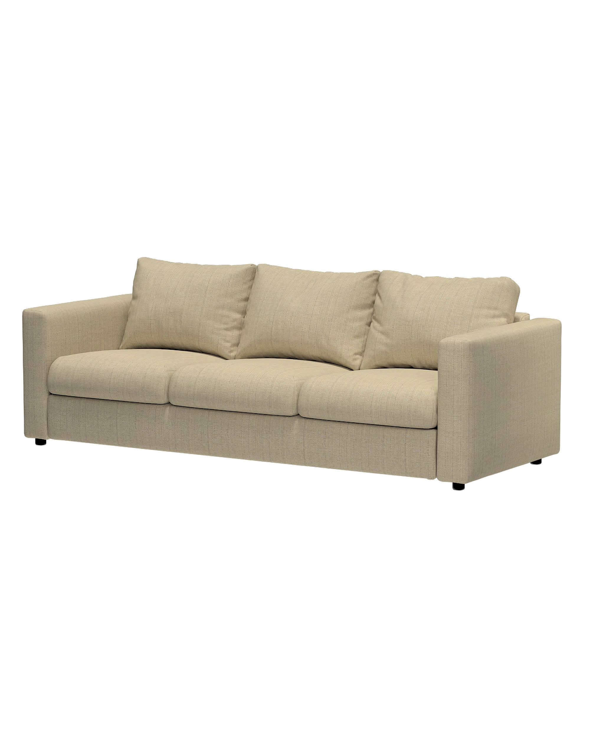 Cover for the non-convertible 3-seater Vimle section colour beige fabric structured (hover)