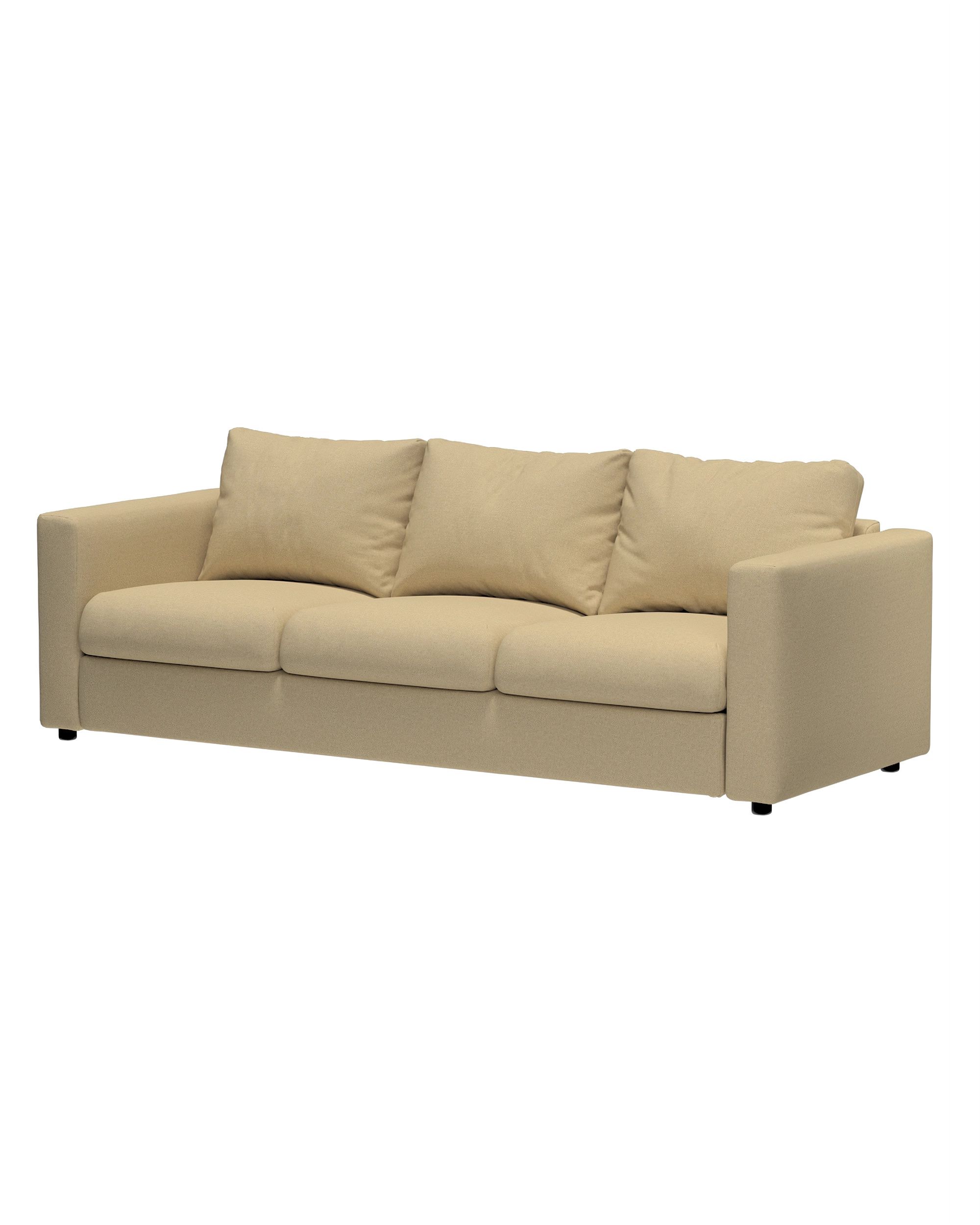 Cover for the non-convertible 3-seater Vimle section colour green fabric structured (hover)