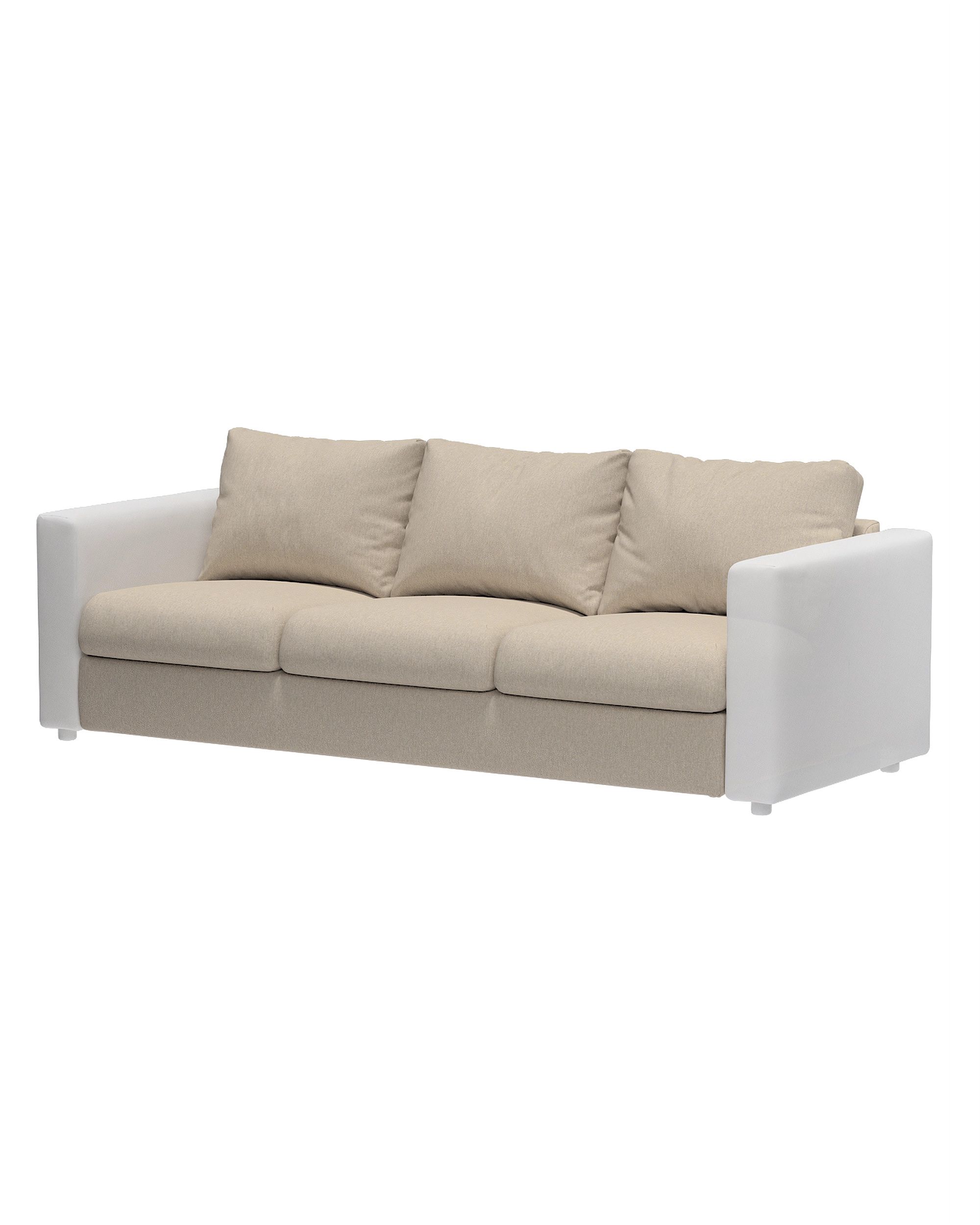 Cover for the non-convertible 3-seater Vimle section colour beige fabric structured