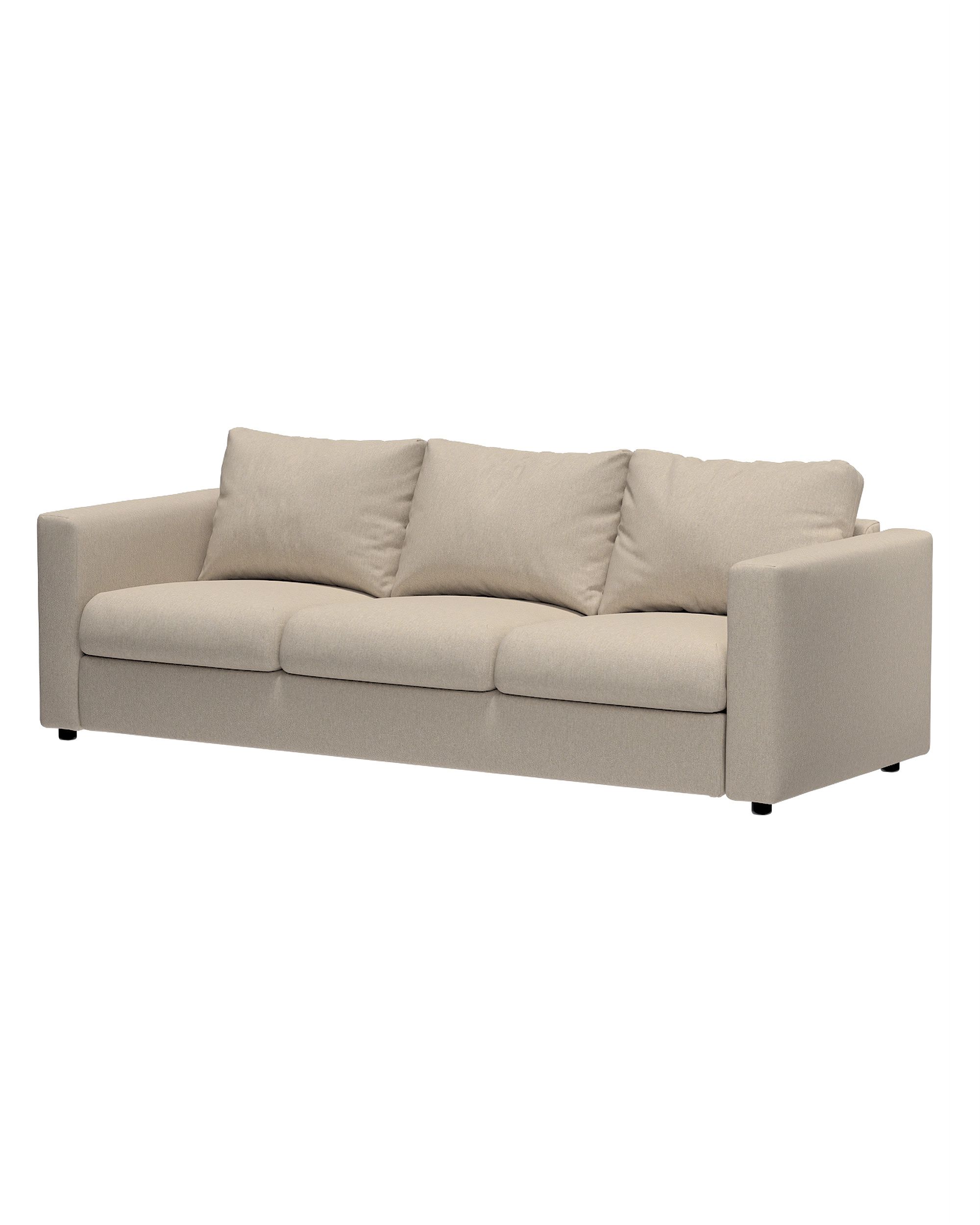 Cover for the non-convertible 3-seater Vimle section colour beige fabric structured (hover)