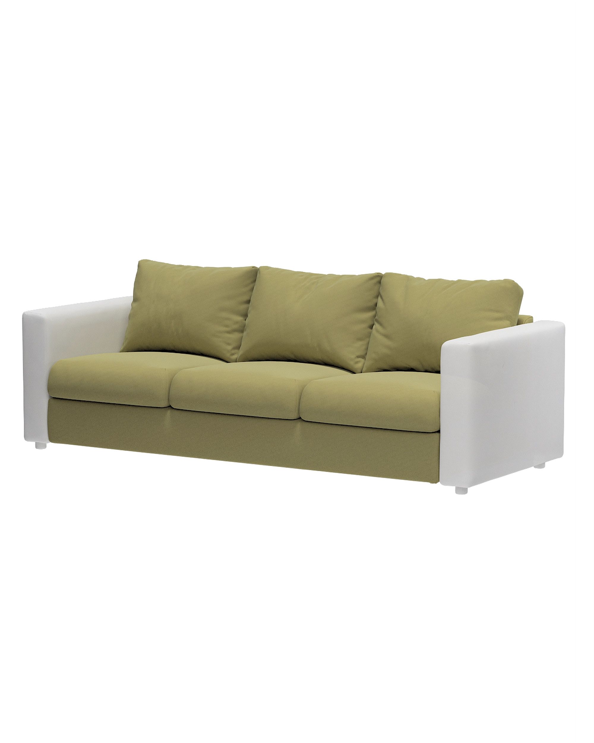 Cover for the non-convertible 3-seater Vimle section colour green fabric gloss, velvet