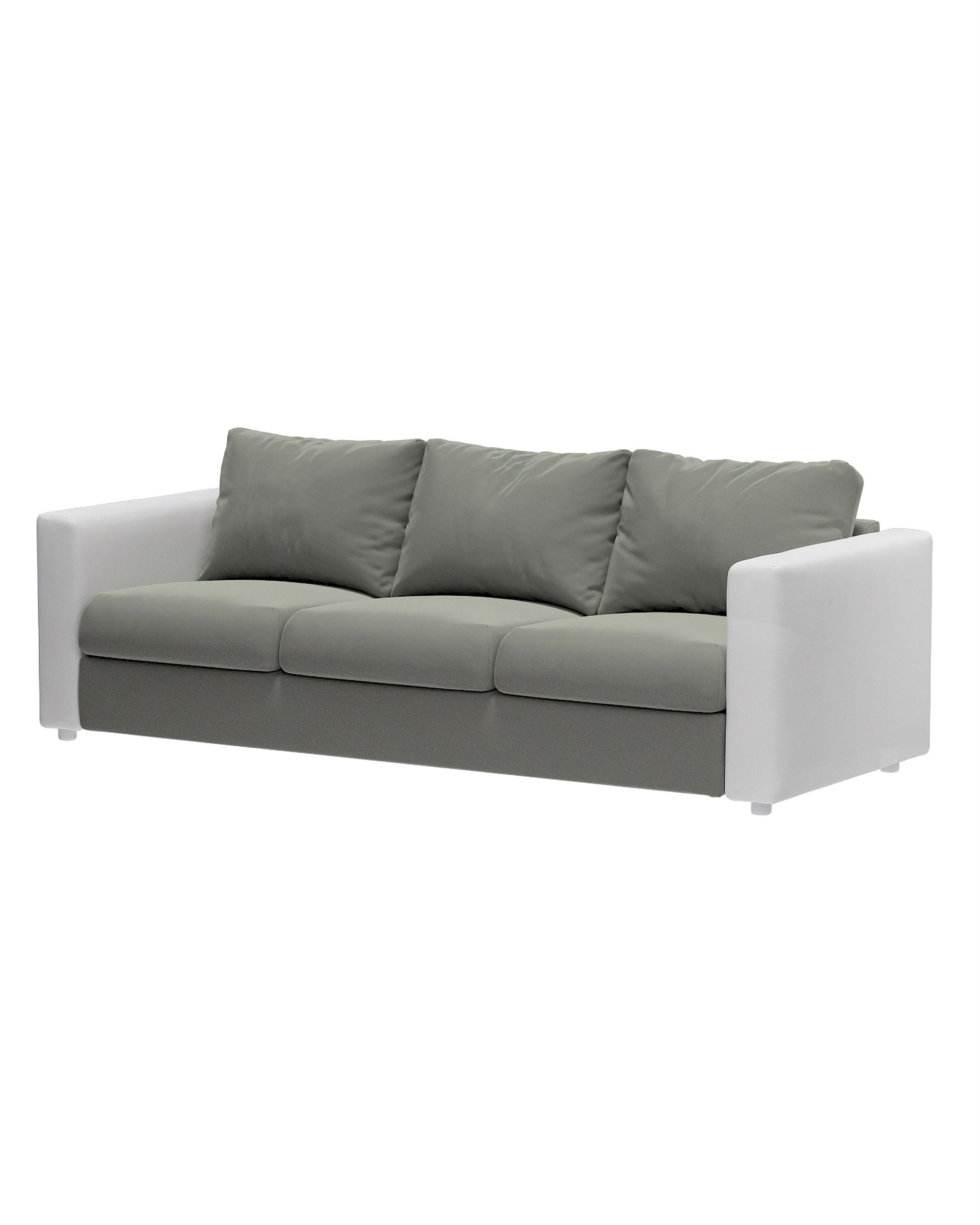 Cover for the non-convertible 3-seater Vimle section colour grey fabric gloss, velvet