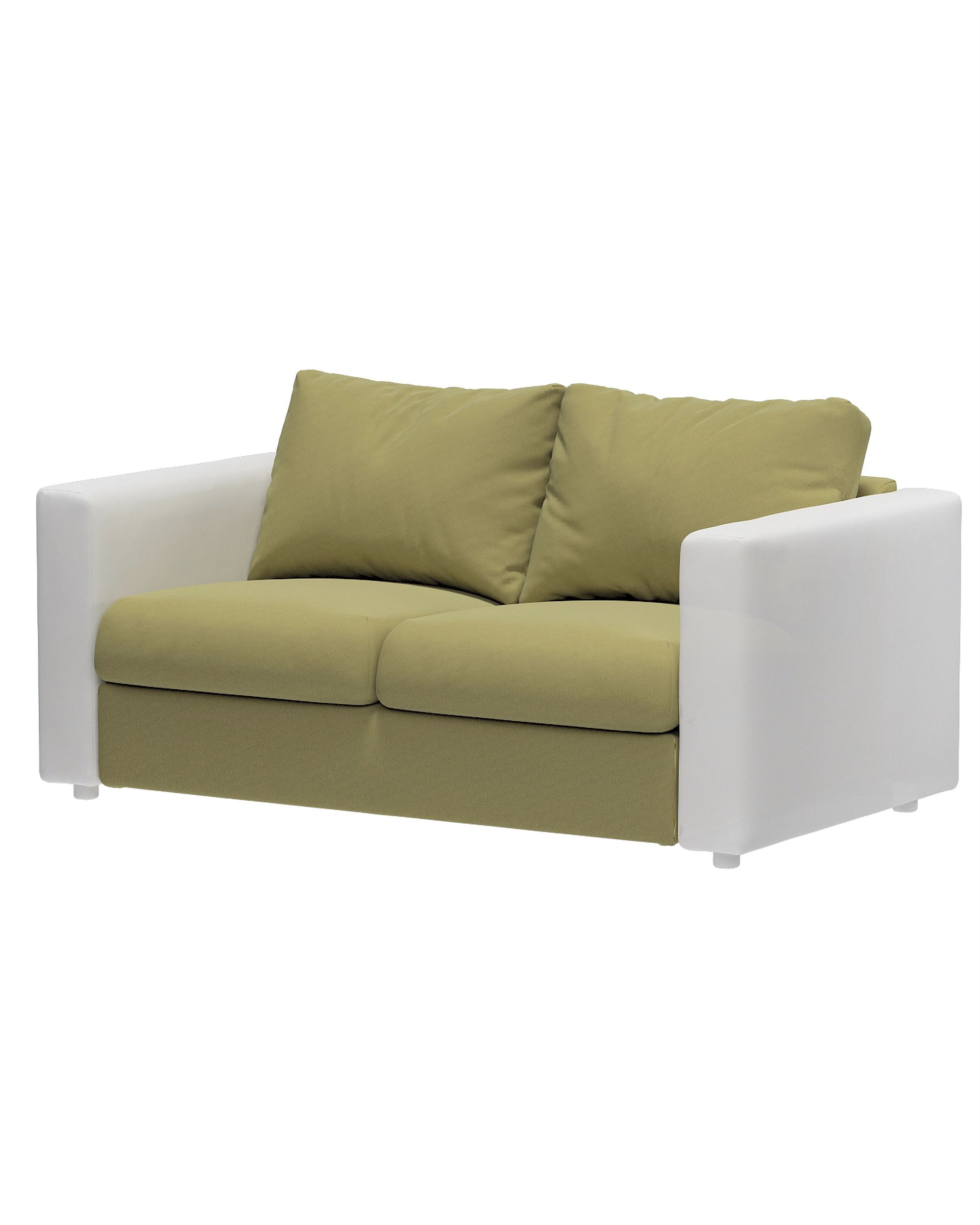 Cover for 2-seater section Vimle colour green fabric gloss, velvet