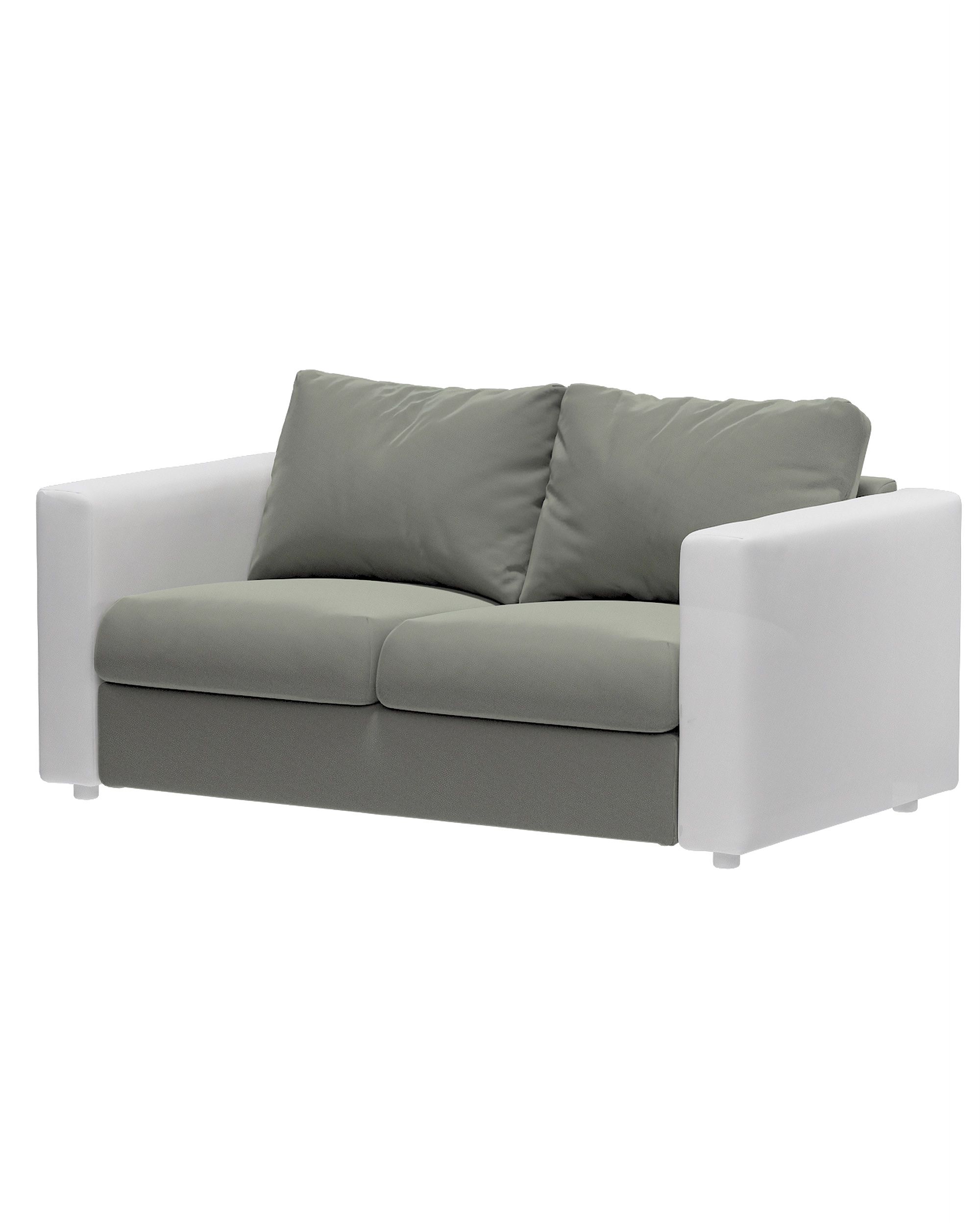 Cover for 2-seater section Vimle colour grey fabric gloss, velvet